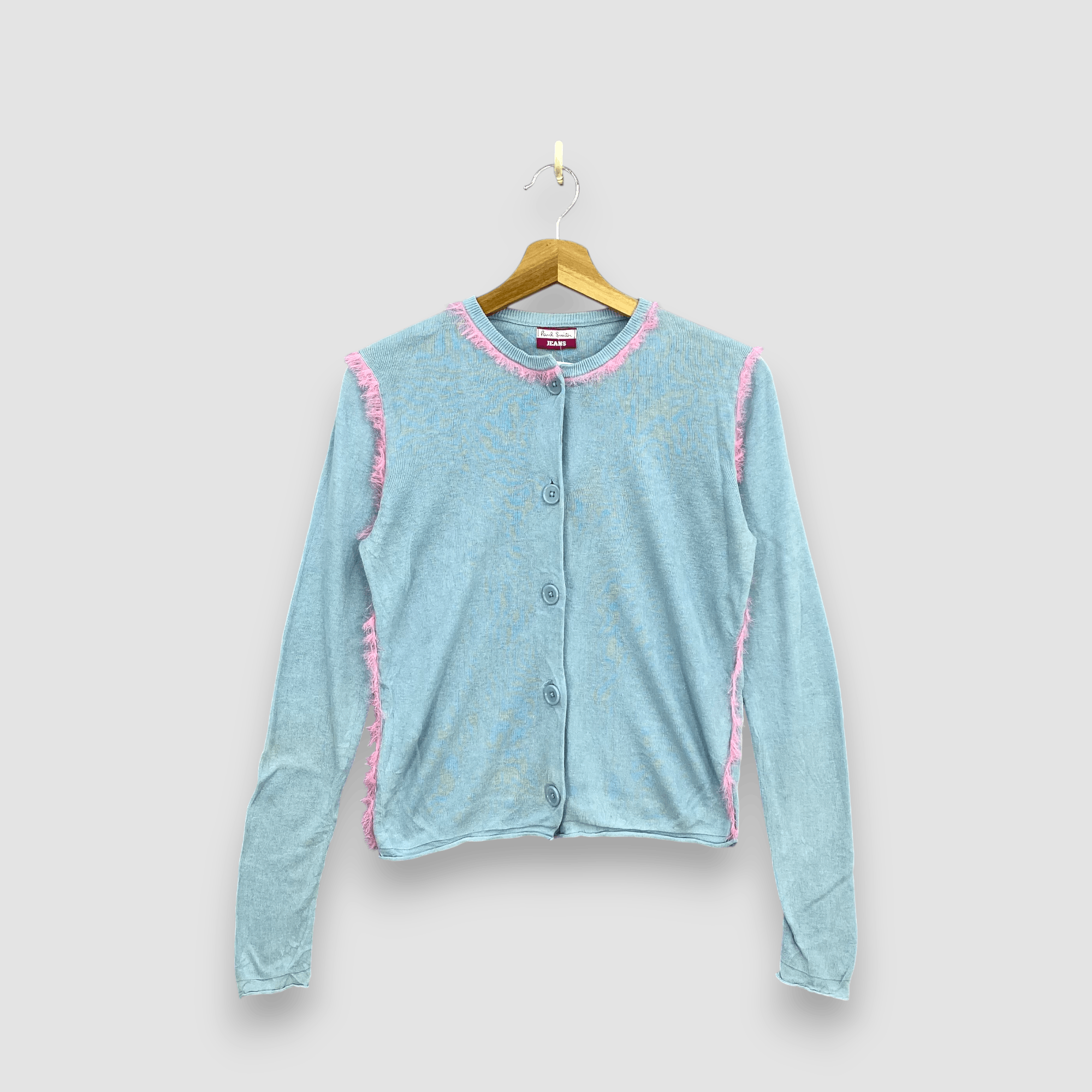 Paul Smith Vintage Y2K Paul Smith Knit Cardigan Sweater Fuzzy Trim Size XS / US 0-2 / IT 36-38 - 1 Thumbnail