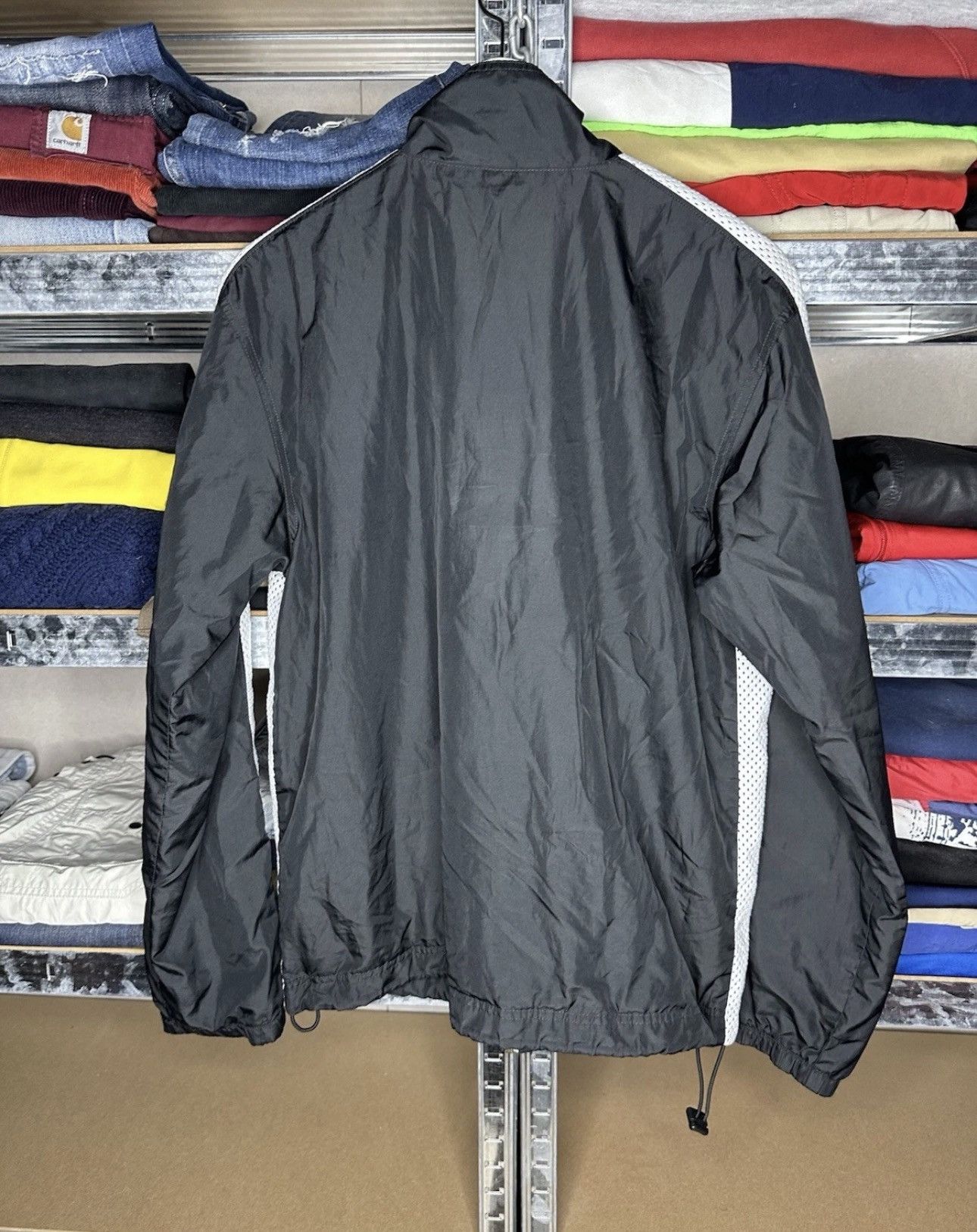 Nike Vintage Nike Swoosh Black White Mesh Panel Track Jacket Size US M / EU 48-50 / 2 - 2 Thumbnail
