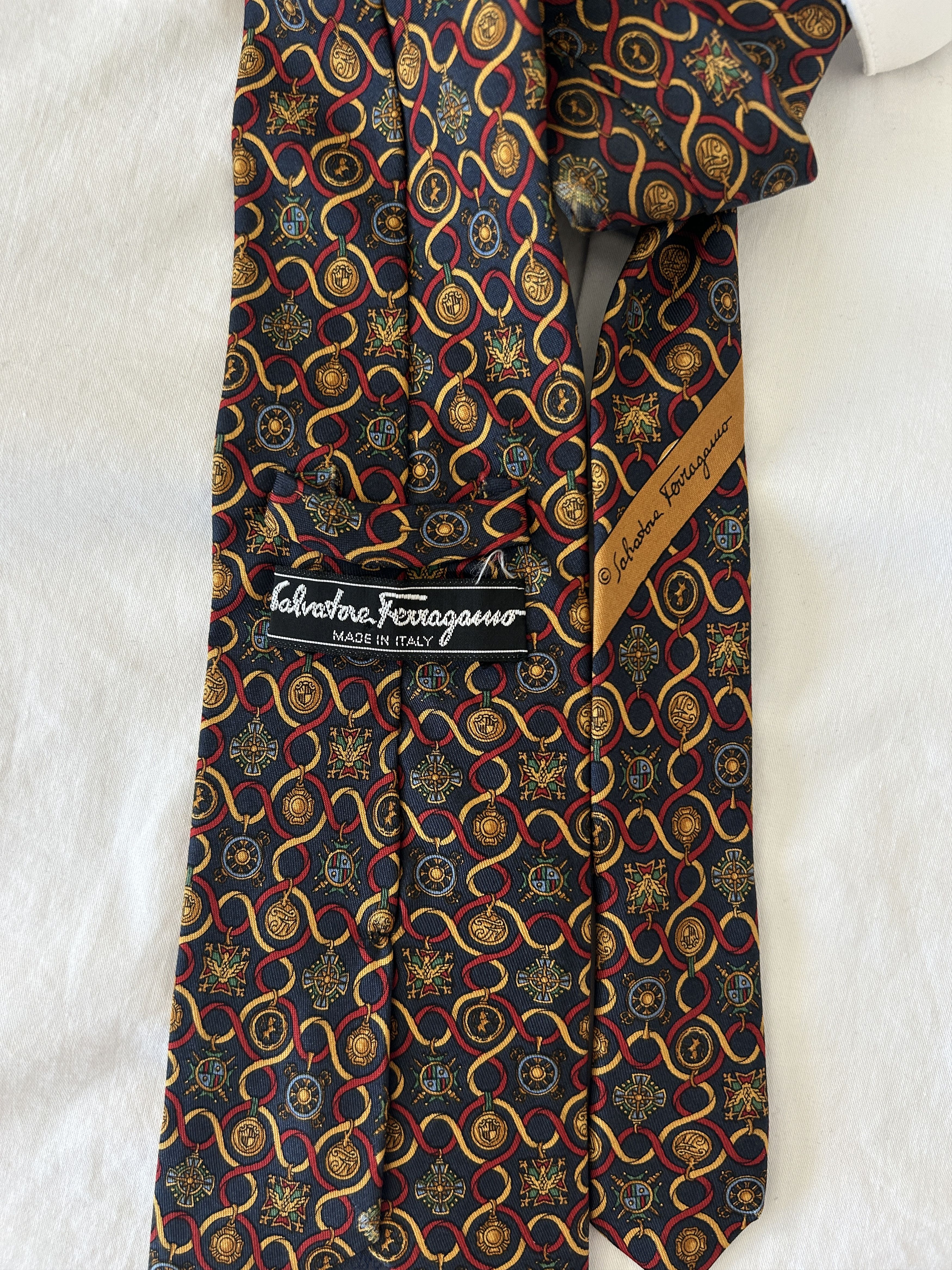 Salvatore Ferragamo Vintage Salvatore Ferragamo Mens Silk Tie Size ONE SIZE - 2 Thumbnail