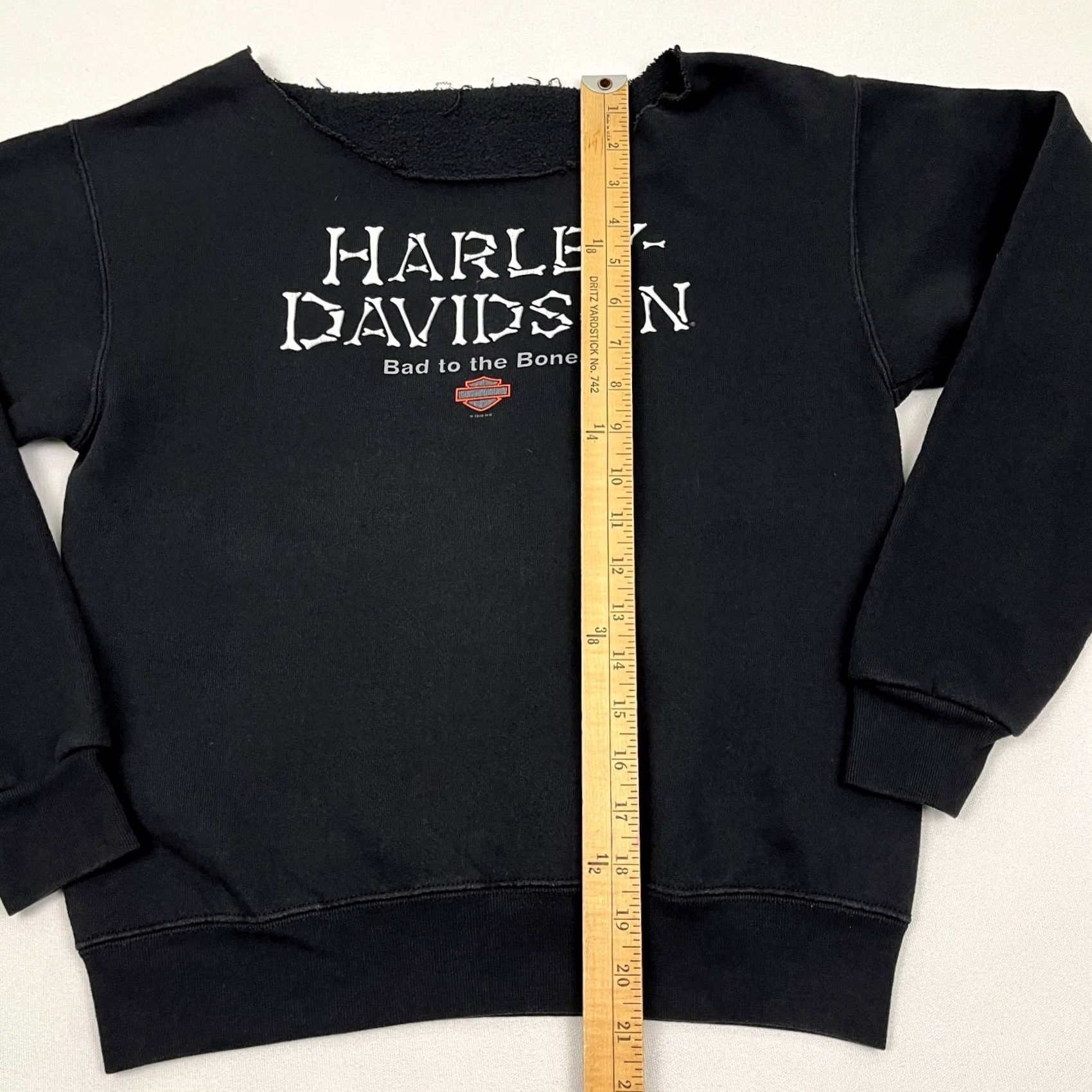 Harley Davidson VTG 90s Harley-Davidson Sweatshirt Womens S/M Bad to Bone Skeleton Crew Nero/Black Size M / US 6-8 / IT 42-44 - 5 Thumbnail