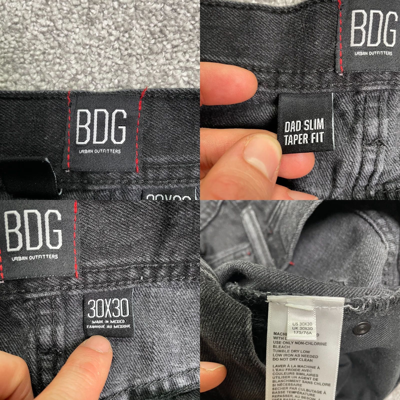 Bdg BDG Jeans Slim Taper Fit Men's 30x30 Black Distressed Denim USA Classic Size US 30 / EU 46 - 8 Thumbnail