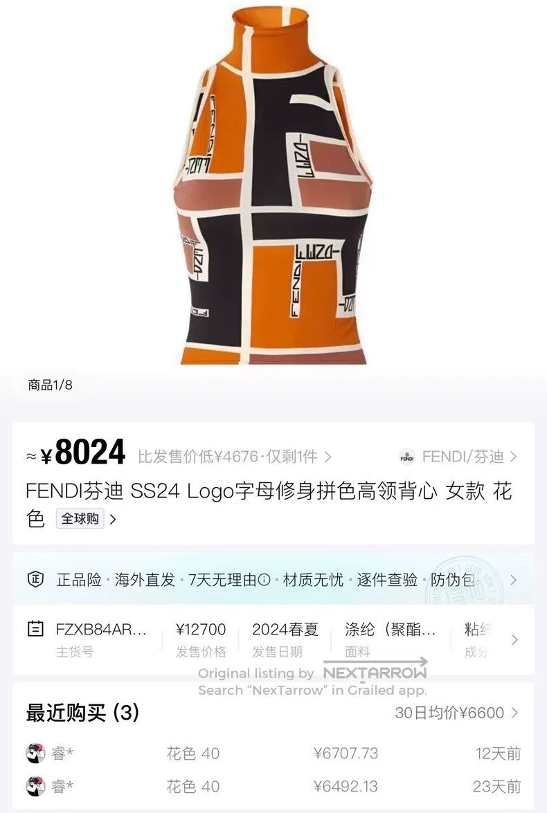 Fendi Fendi Double F Jacquard Printed Signature Letter Logo Geom Size XS / US 0-2 / IT 36-38 - 6 Thumbnail