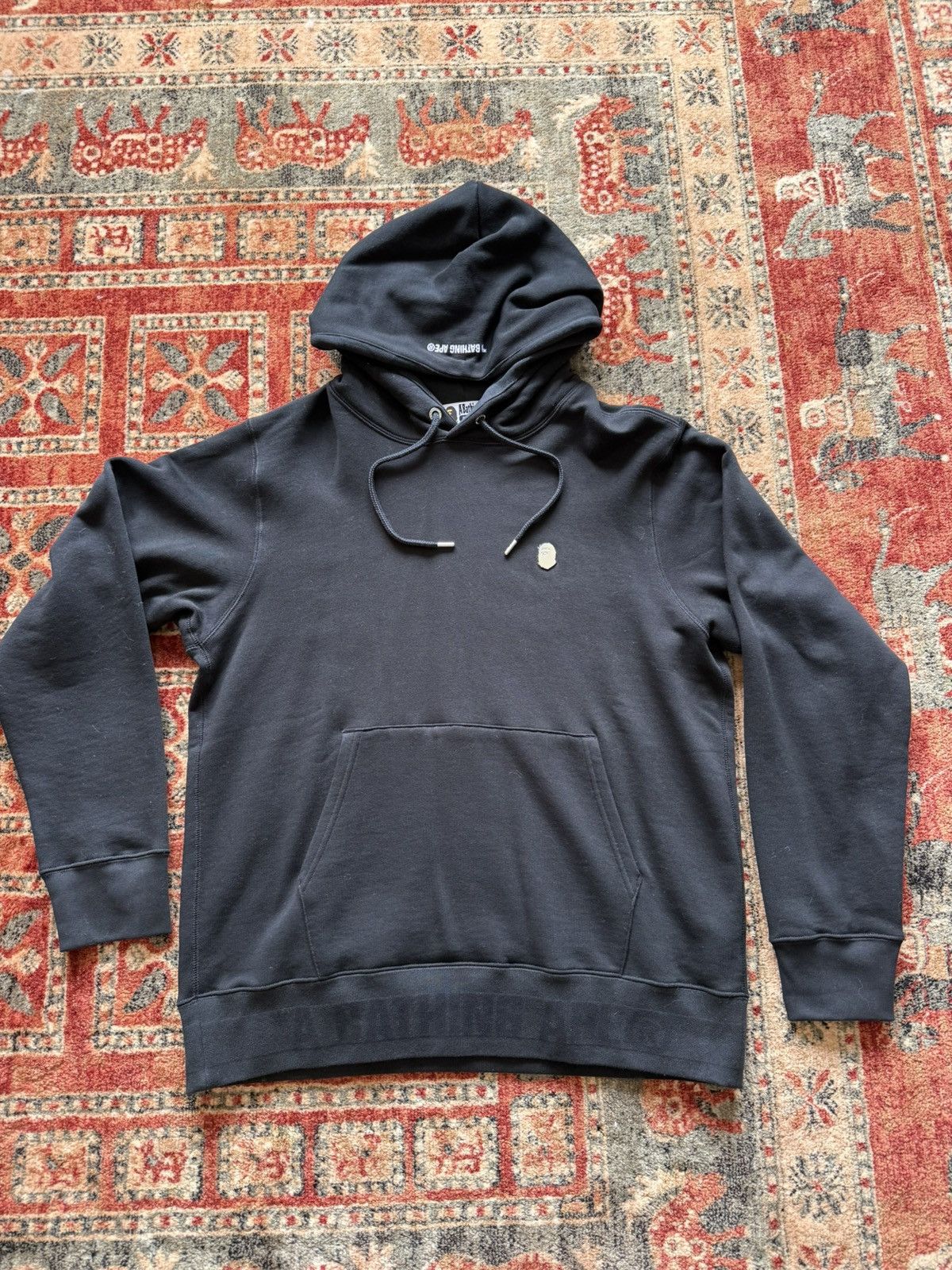 Bape Black One Point Pullover Hoodie Size US XL / EU 56 / 4 - 1 Thumbnail