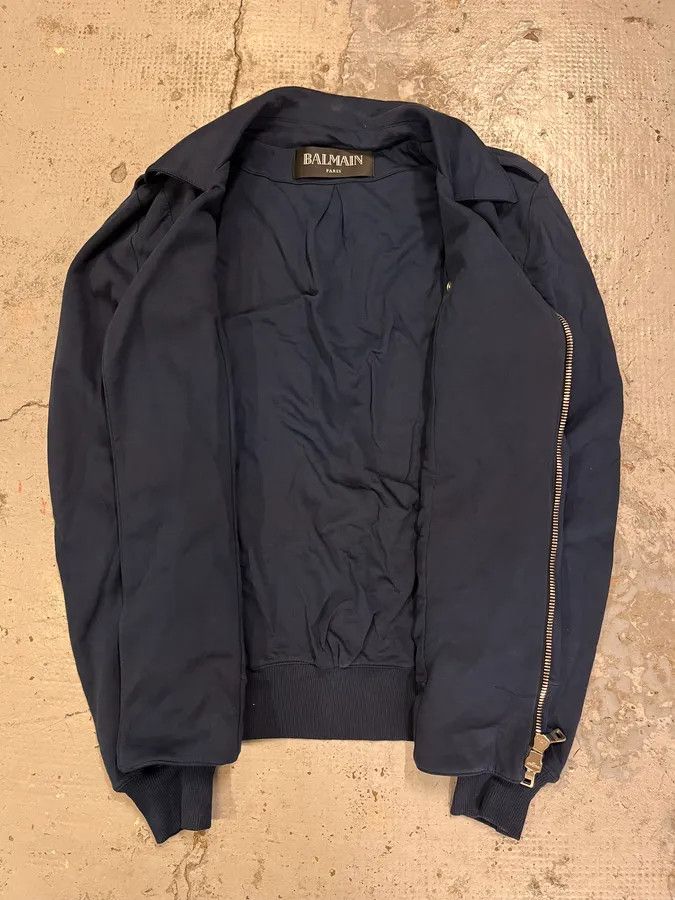 Balmain SS2015 Balmain Navy Blue Asymmetrical Biker Jacket Size US S / EU 44-46 / 1 - 8 Thumbnail