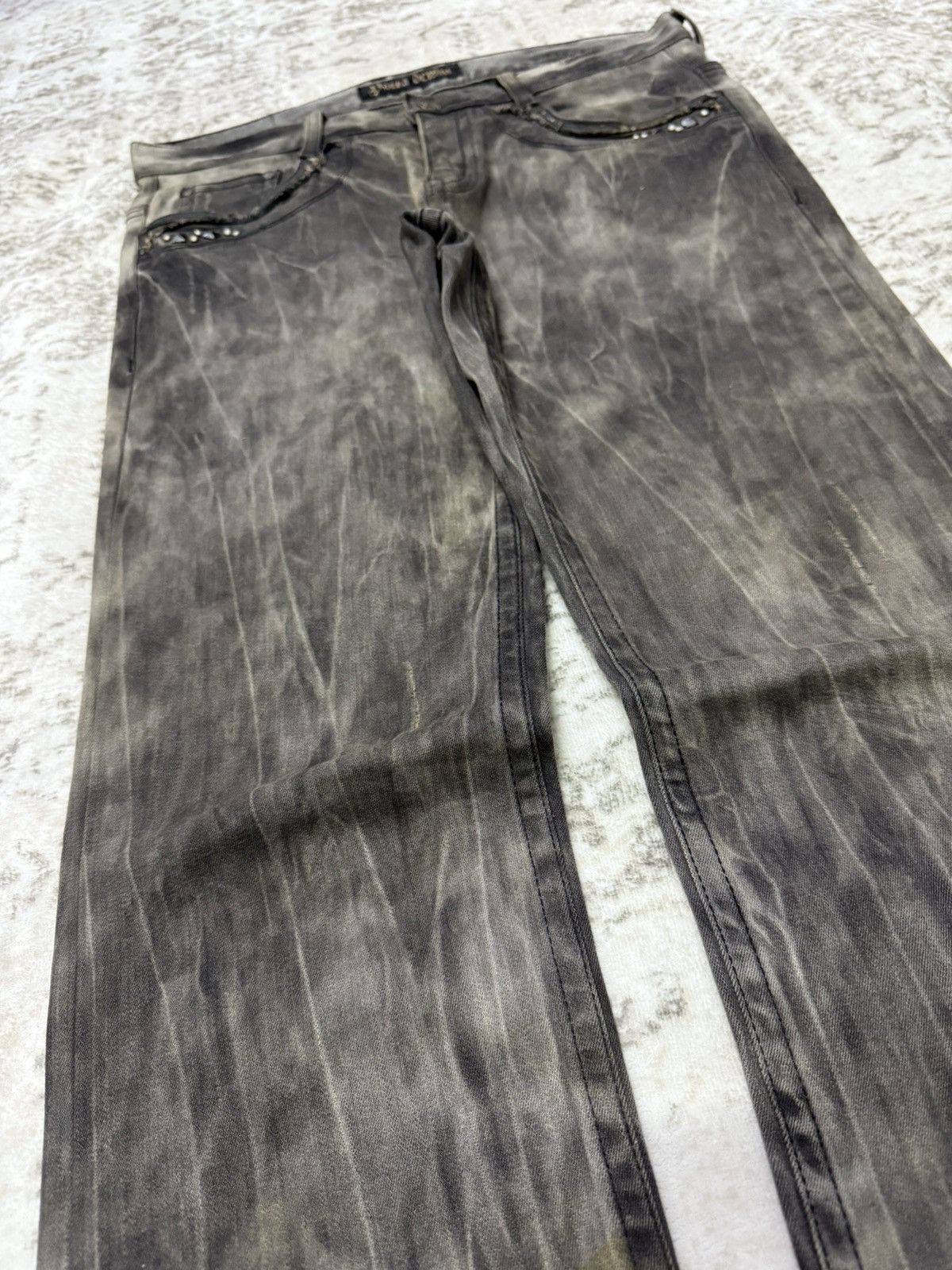 Japanese Brand Japanese Brand Pasta Denim Studded Waxed Coated Jeans Size US 30 / EU 46 - 11 Thumbnail