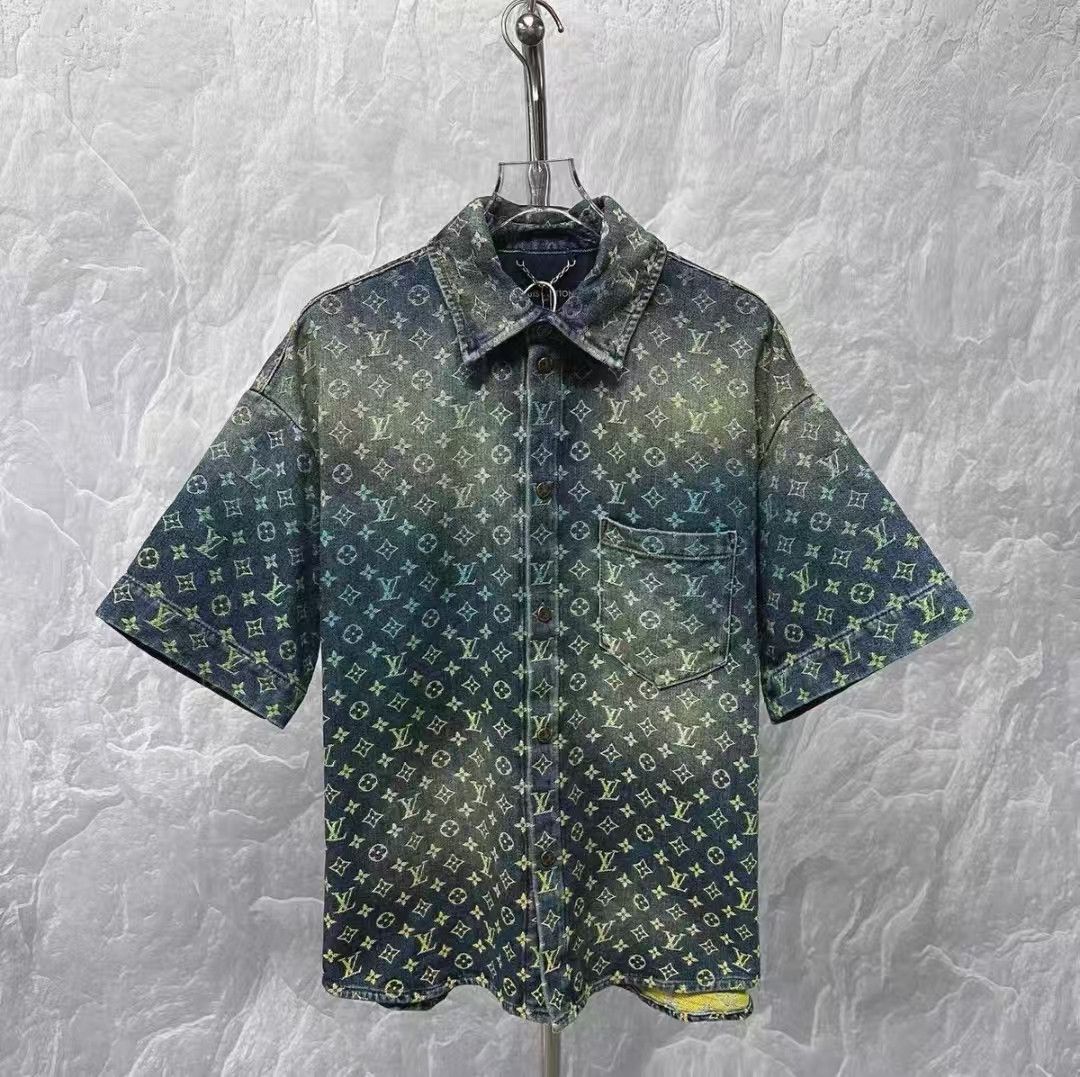 Louis Vuitton Louis Vuitton Gradient Monogram Denim Shirt - dmc Size US L / EU 52-54 / 3 - 6 Thumbnail