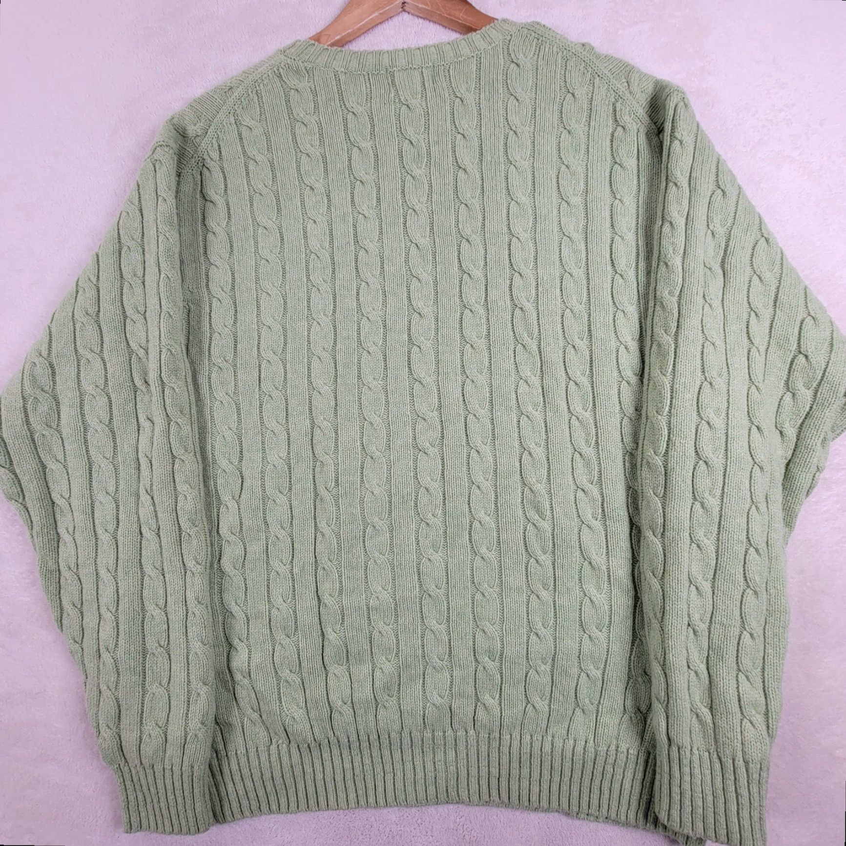 Vintage VINTAGE L.L.Bean Sweater Cable-Knit Wool Green XL Crew Neck Pullover Men Wool Blend EUC Size US L / EU 52-54 / 3 - 2 Thumbnail