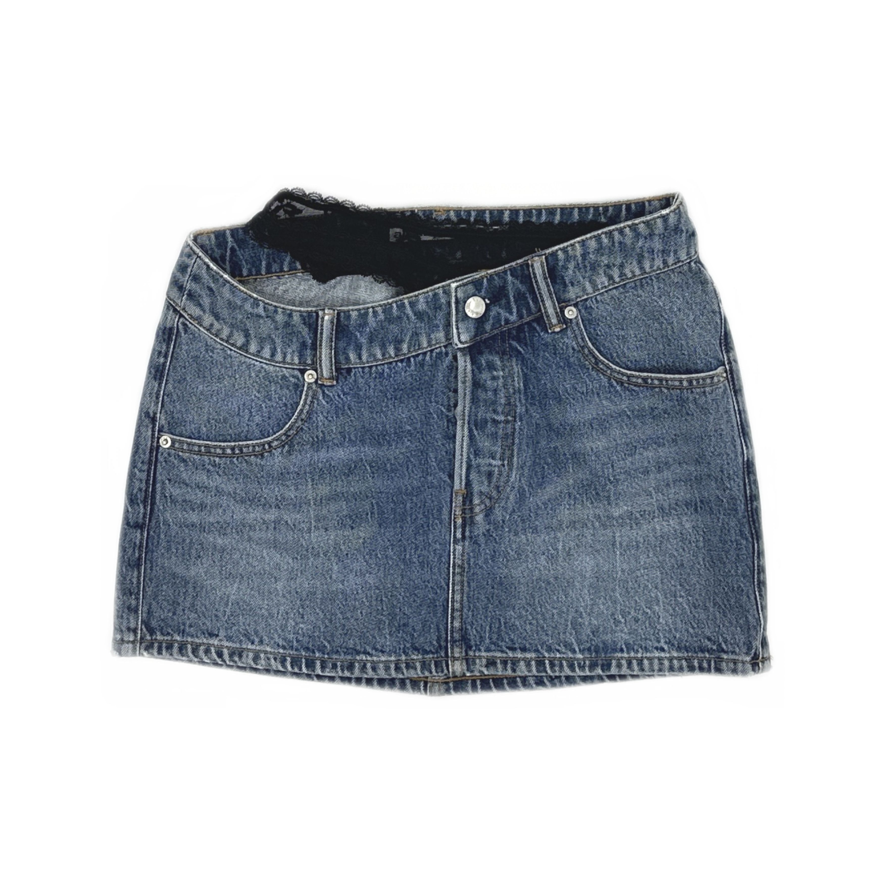 Alexander Wang Alexander Wang Lace Trim Denim Mini Skirt Size 28 Size 28" / US 6 / IT 42 - 1 Thumbnail