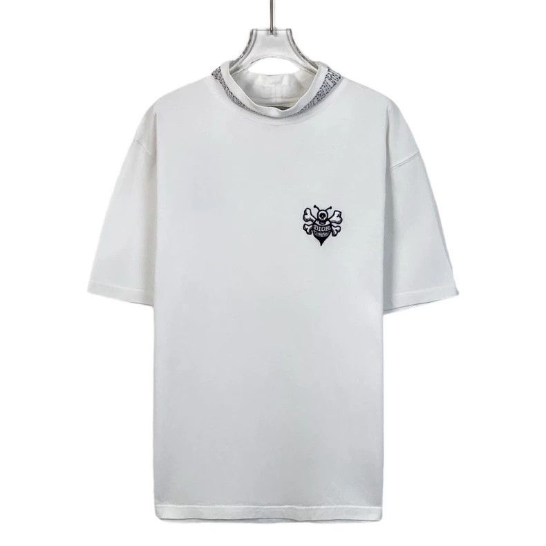Dior｜SHORT-SLEEVED ROUND NECK T-SHIRTS (313J696B0554 08 Men's DIOR Logo Printing Colorblock Round Neck Short Sleeve