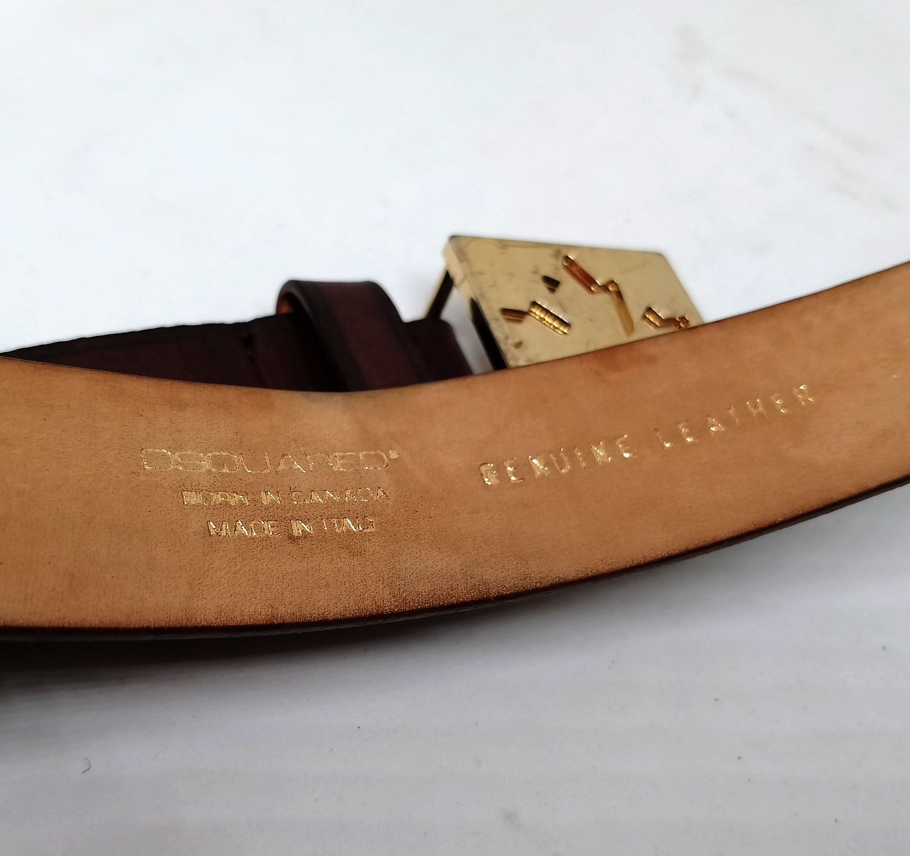 Dsquared2 Brown Leather Belt S, Made in Italy, Leather