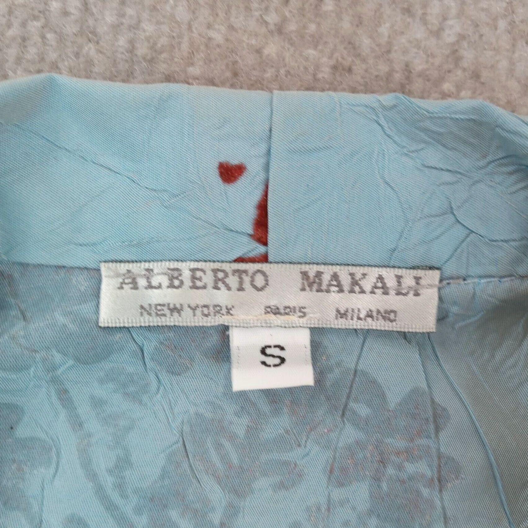 Vintage Alberto Makali Womens Small Blue Floral Lightweight Open Front Jacket Size S / US 4 / IT 40 - 5 Thumbnail