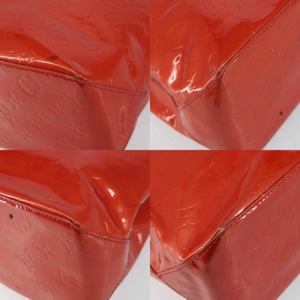 Louis Vuitton LOUIS VUITTON Monogram Vernis Reade MM Hand Bag Red Rouge Size ONE SIZE - 10 Thumbnail