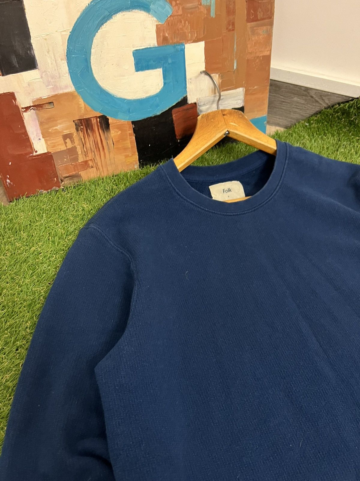 Other Vintage Folk Basic Sweatshirt Logo Blie Size XL Y2K Size US XL / EU 56 / 4 - 2 Thumbnail