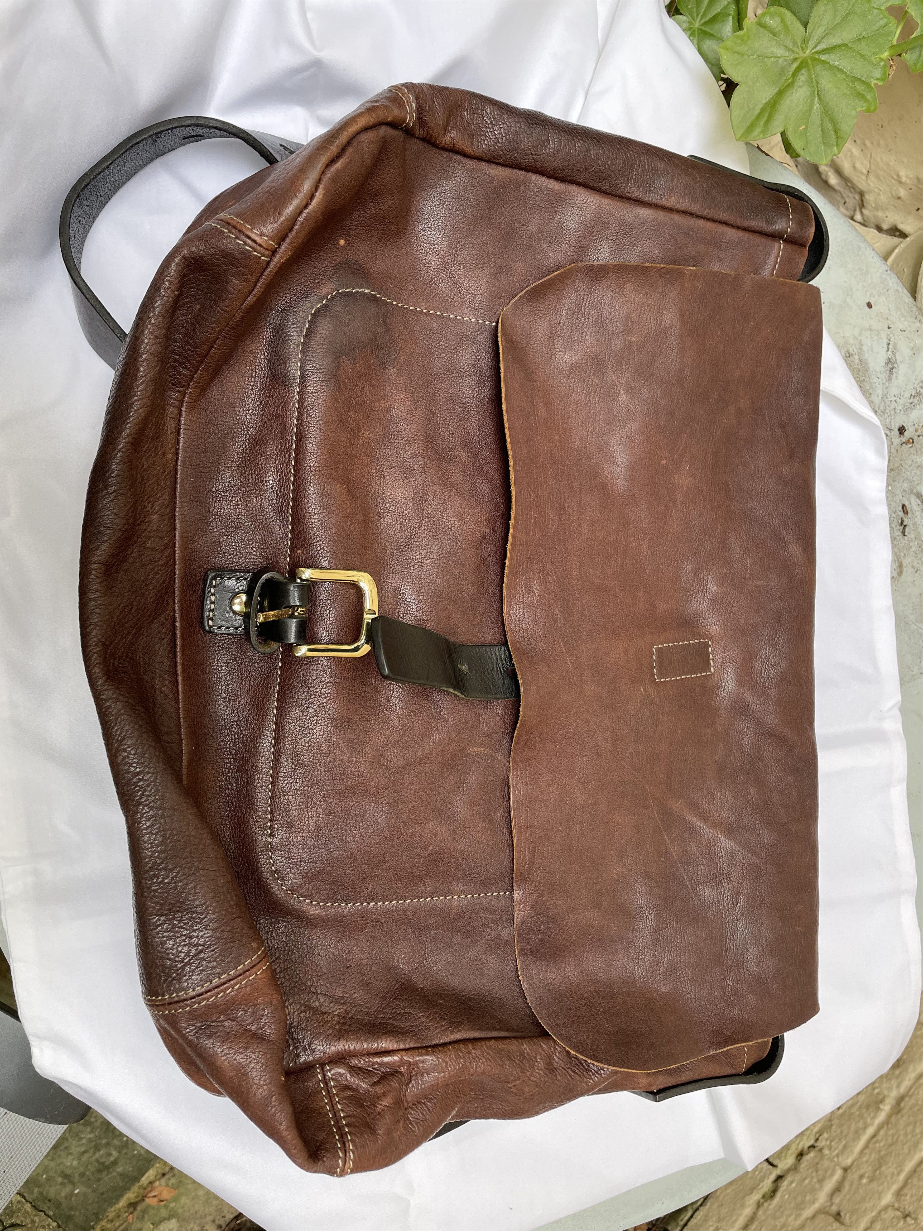 Ally Capellino Men's large leather crossbody satchel bag Size ONE SIZE - 1 Thumbnail