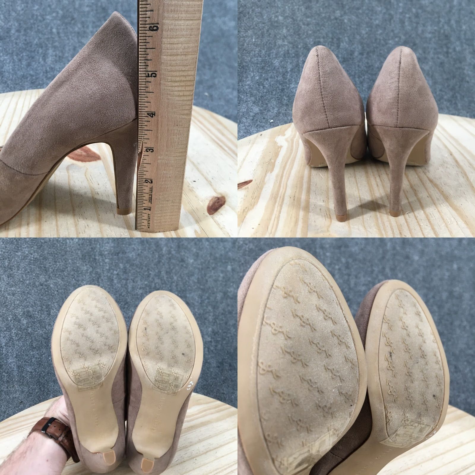 Vintage Kelly & Katie Pump Heels Womens 7 Beige Larrissa Slip On Stiletto Casual Suede Size US 7 / IT 37 - 8 Thumbnail