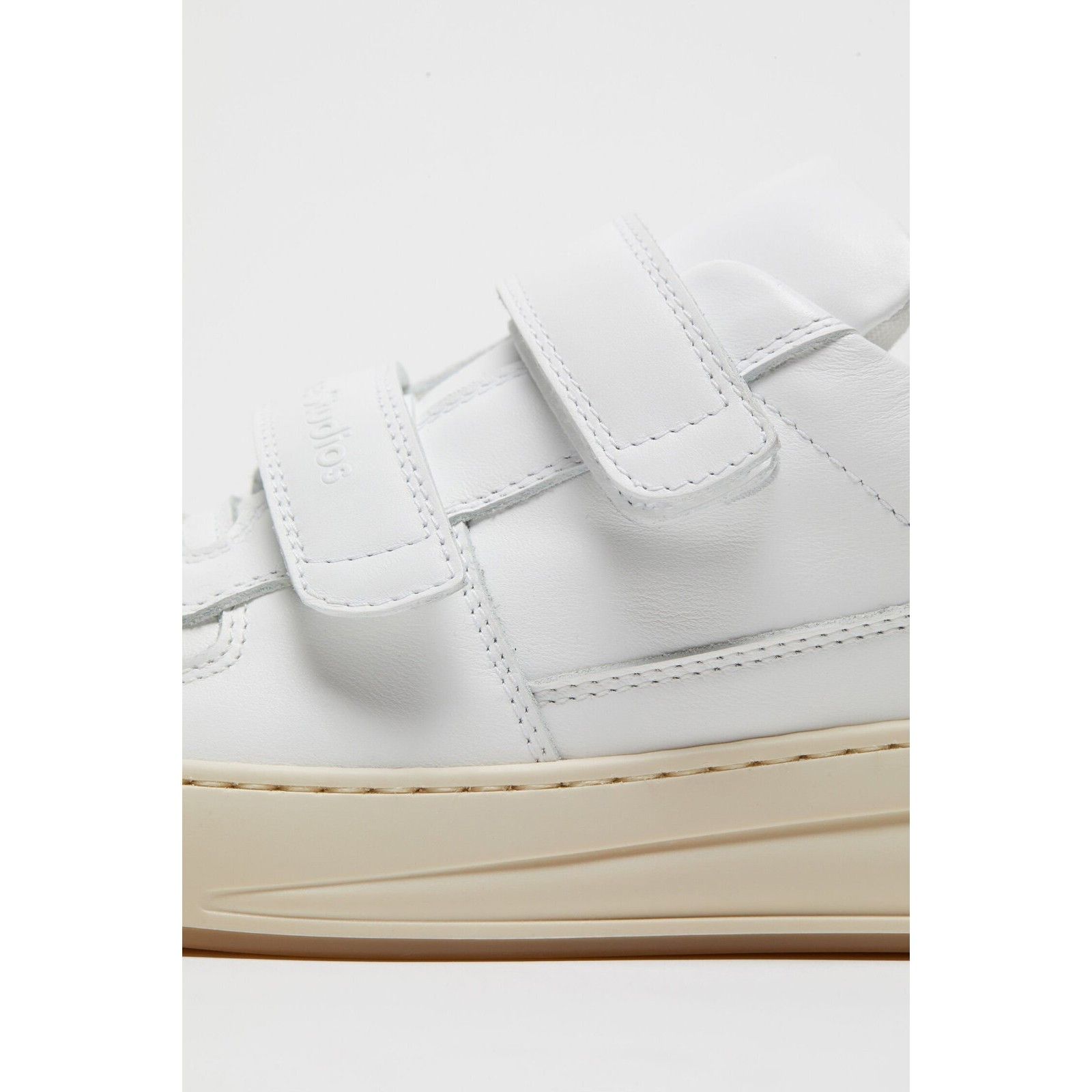 Acne Studios ACNE STUDIOS Steffey $540 White Leather Strap Sneakers New ( Size US 7 / IT 37 - 4 Thumbnail