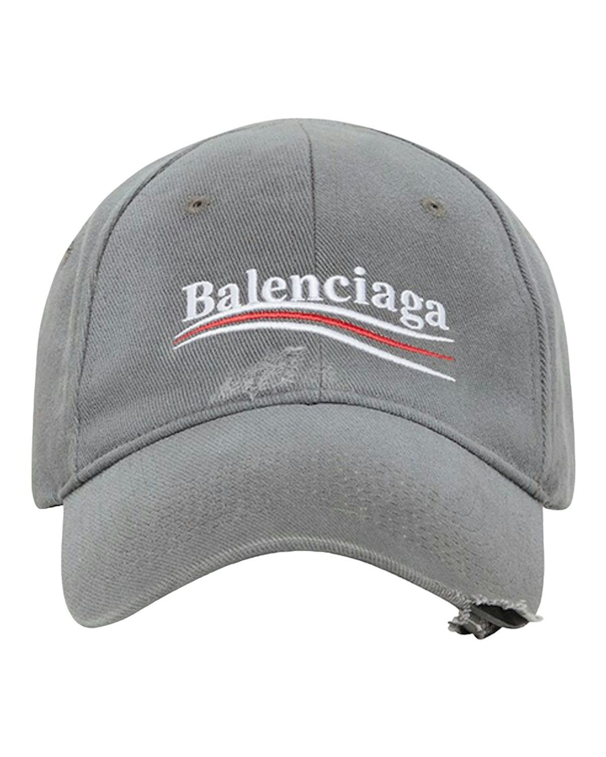 image of Balenciaga 719363410B21290 Political Campaign Baseball Cap in Grey, Women's