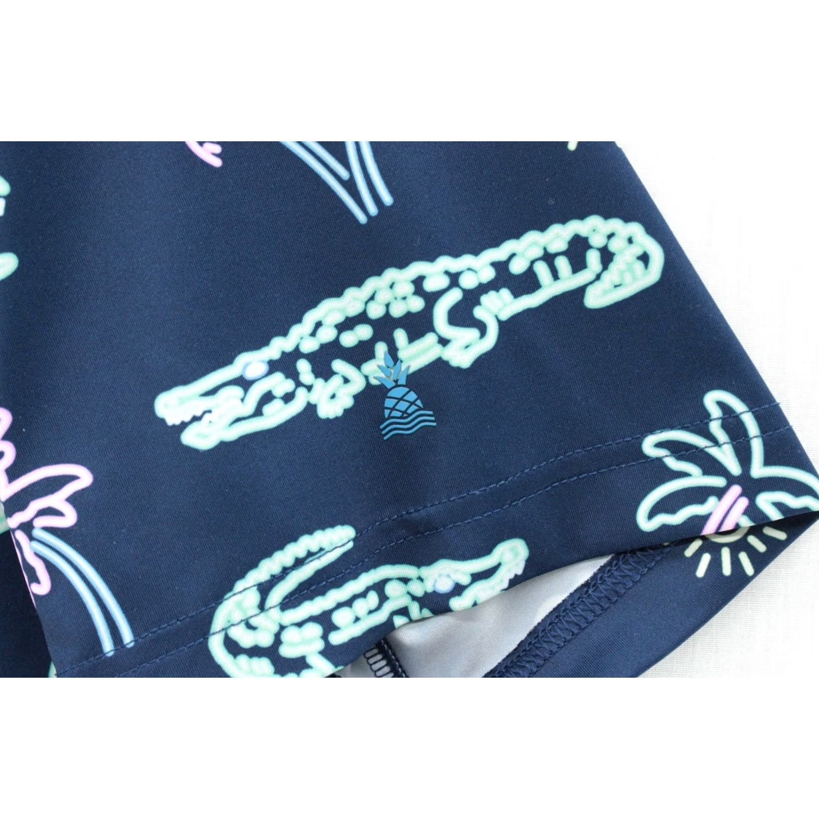 Chubbies Chubbies Polo Shirt Mens L Navy Alligator Palm Tree Sun Print Short Sleeve Shirt Polo Mens L Navy Palm Tree Alligator Print Size US L / EU 52-54 / 3 - 6 Thumbnail
