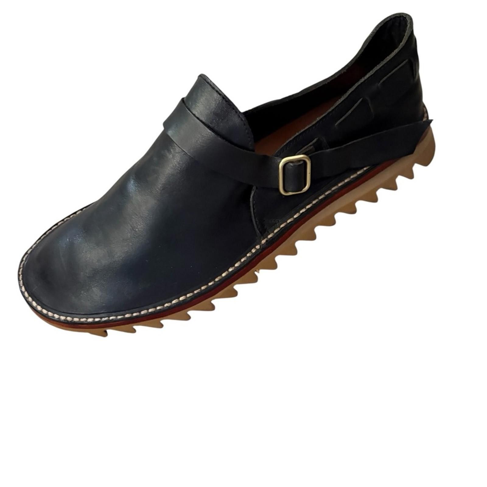 Other Unmarked Handcrafted Stitch Down Black Leather Loafers Size US 12 / EU 45 - 9 Thumbnail