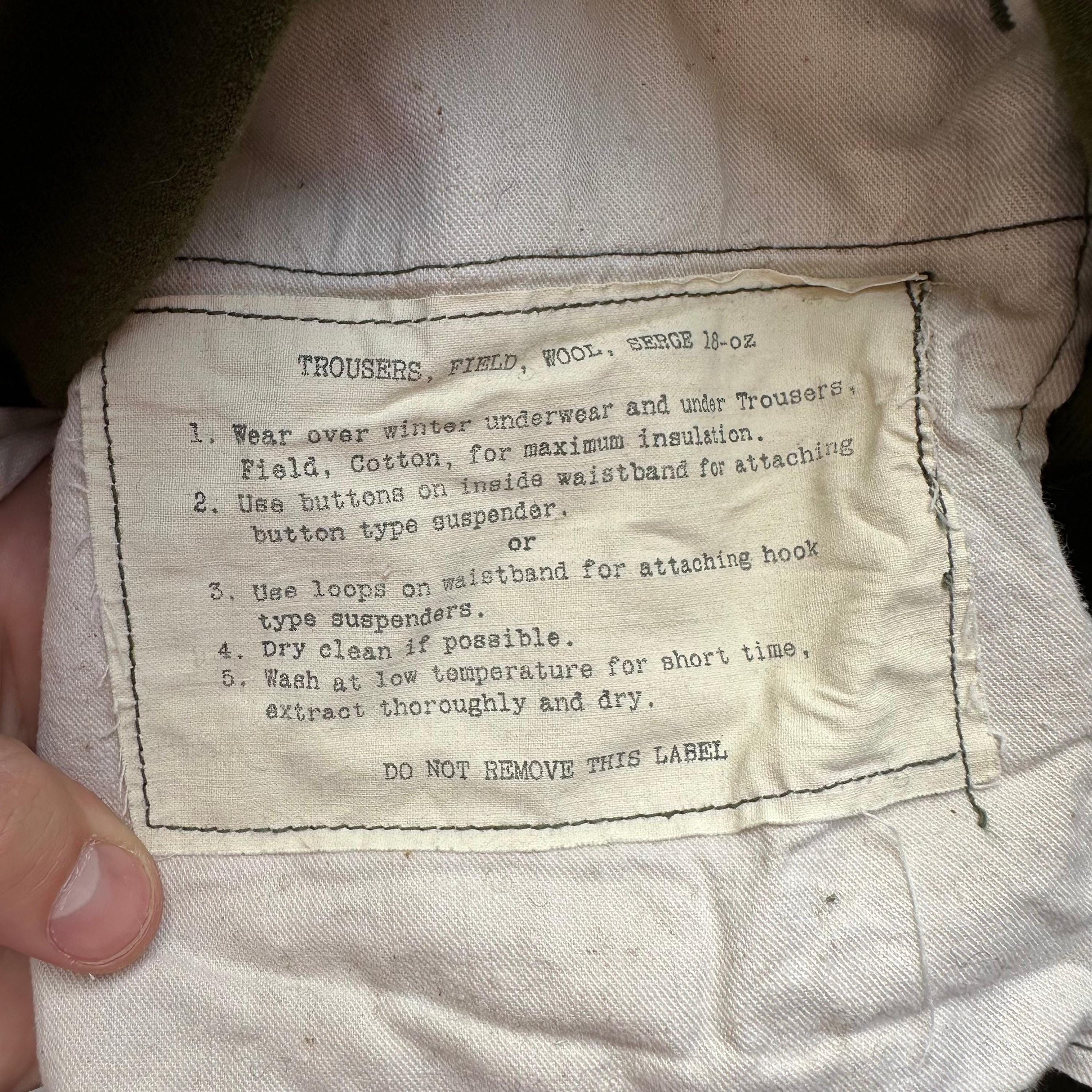 Vintage 50's US Military Wool Field Pants Size US 36 / EU 52 - 3 Thumbnail