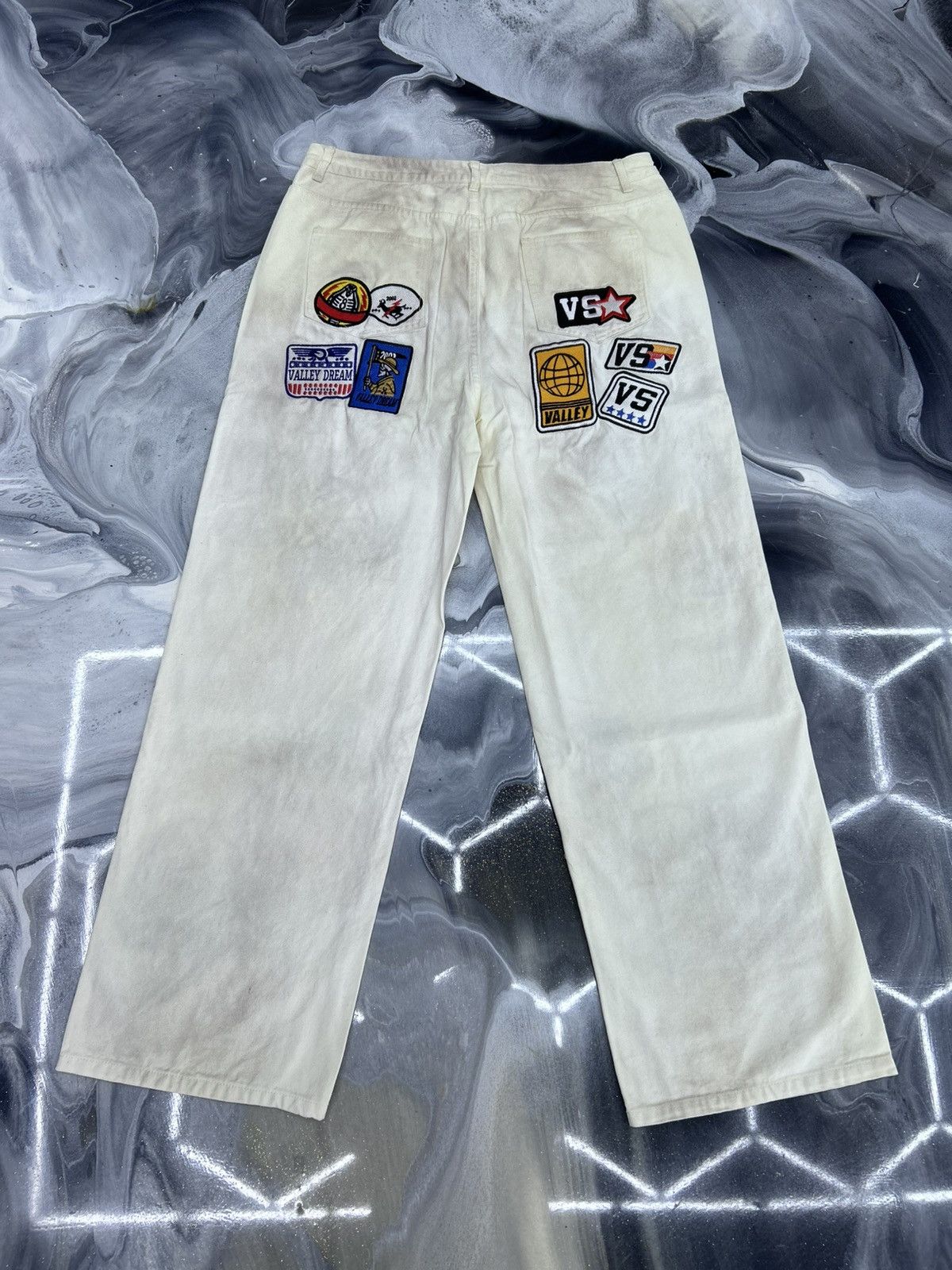 Vale Vale 1980s Painter Patch Denim Cream Size 36 Size US 36 / EU 52 - 6 Thumbnail