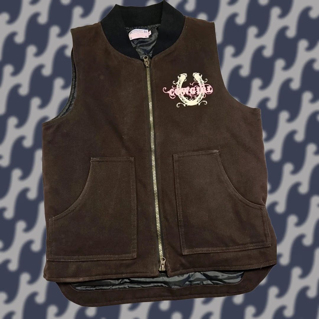Vintage VINTAGE Y2K Cowgirl Western Zip Vest Brown Horseshoe Graphic Ransom Ranch Size M Women Embroidered Cotton Zip Vest Western Mens Women Girls? Size M / US 6-8 / IT 42-44 - 1 Thumbnail