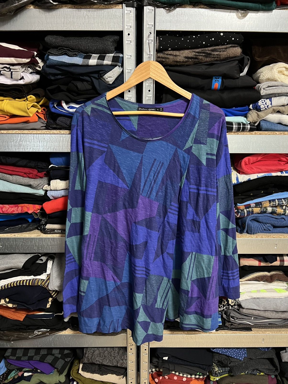 Gudrun Sjoden Gudrun Sjoden Print Blouse Long Sleeve Top Size XL Sjöden Size XL / US 12-14 / IT 48-50 - 1 Thumbnail