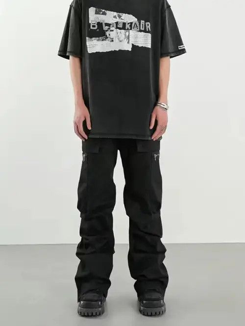 Designer × Vintage function utility flared pleated cargo pants Size US 32 / EU 48 - 4 Thumbnail