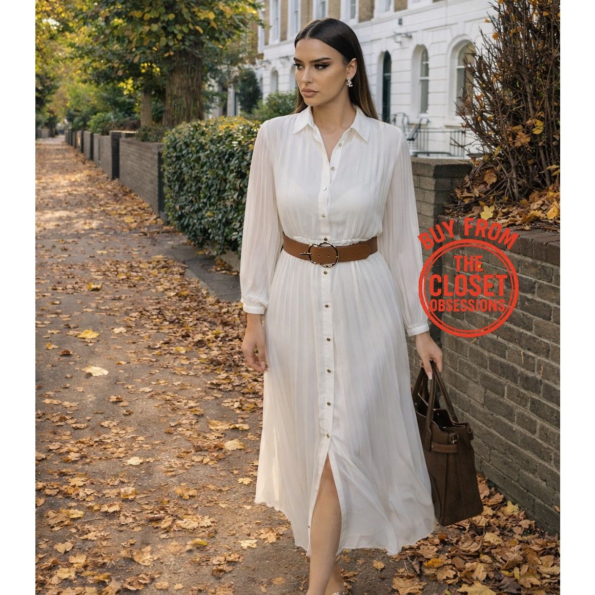 zara pleated dress with belt PLEATED BELTED MIDI DRESS - Ecru
