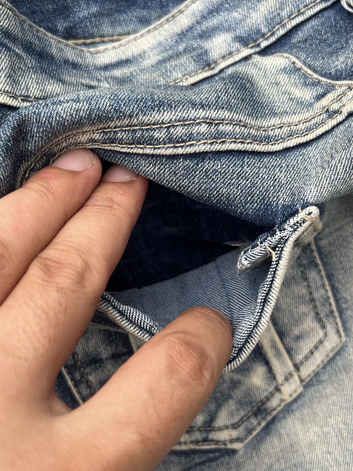 Japanese Brand × Le Grande Bleu (L.G.B.) Vintage Japanese Brand Stone Washed Grunge Style Flare Jeans Size 29" - 9 Thumbnail