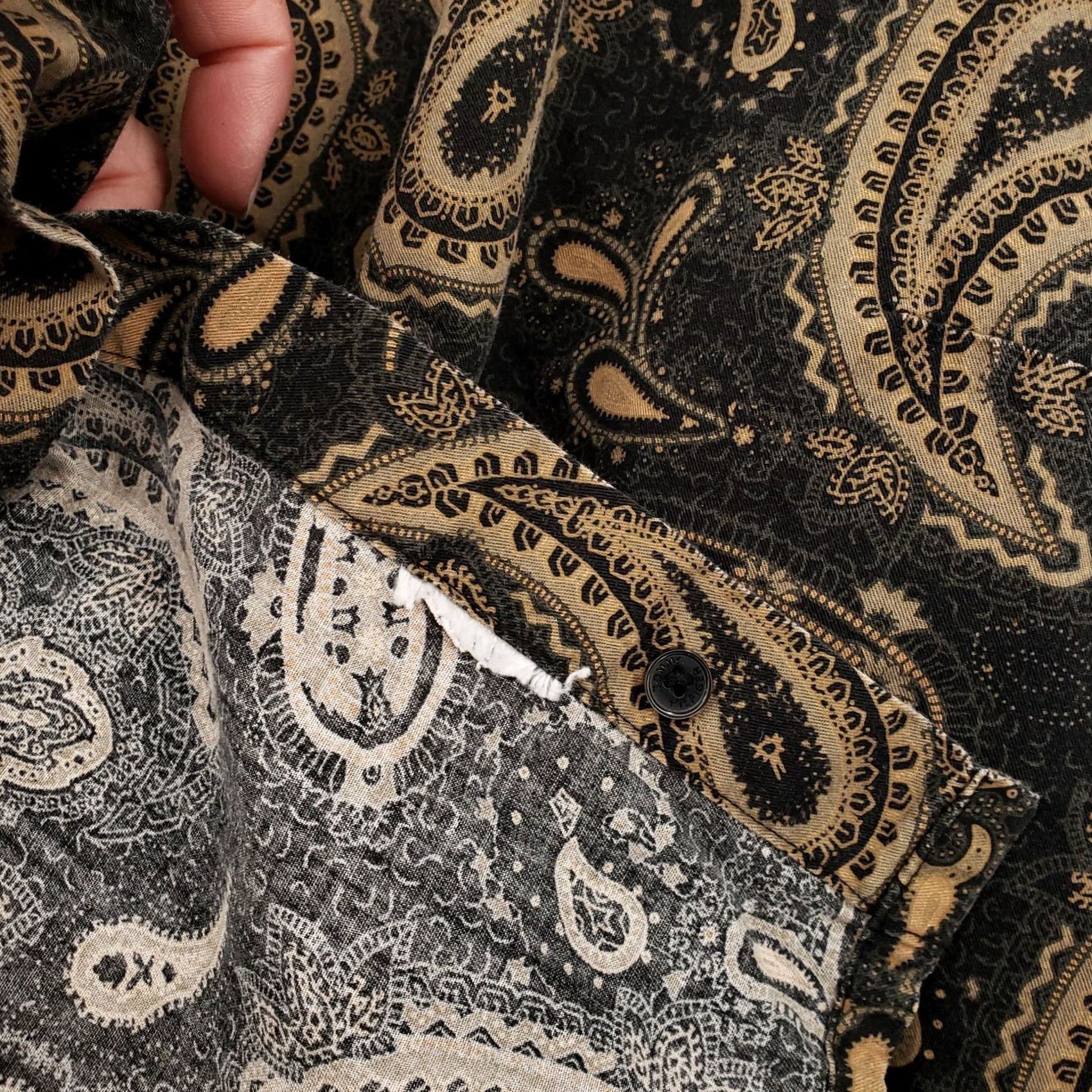 Tommy Hilfiger Tommy Hilfiger Shirt Womens Plus 20 Black Paisley Tunic Button-Up Long Sleeves Size 3XL / US 20-22 - 4 Thumbnail