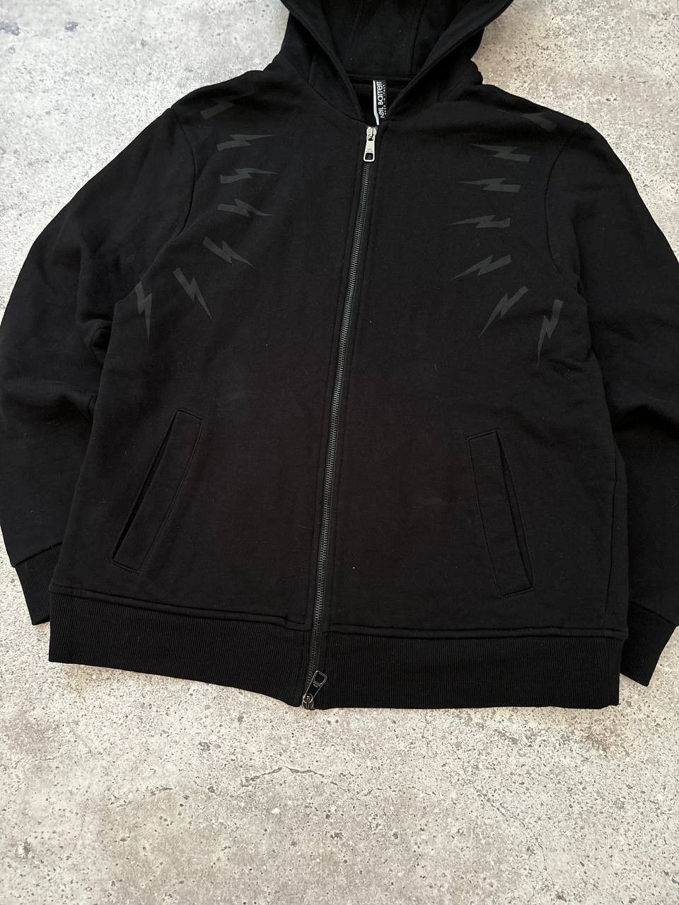 Neil Barrett Lightning Bolt Print Zip Hoodie Slim Fit Size US XL / EU 56 / 4 - 3 Thumbnail