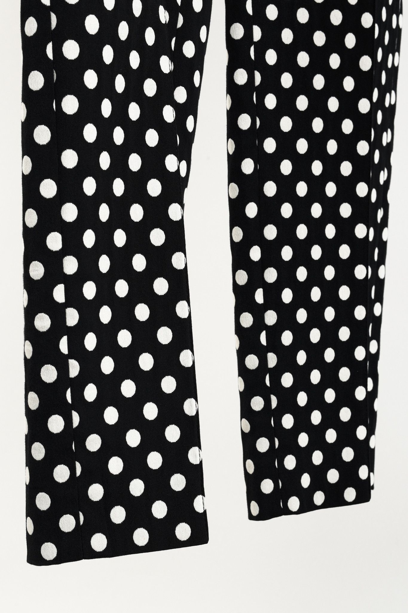 Akris Akris Punto Black & Cream Polka Dot Jacquard Pants Size 35" - 6 Thumbnail