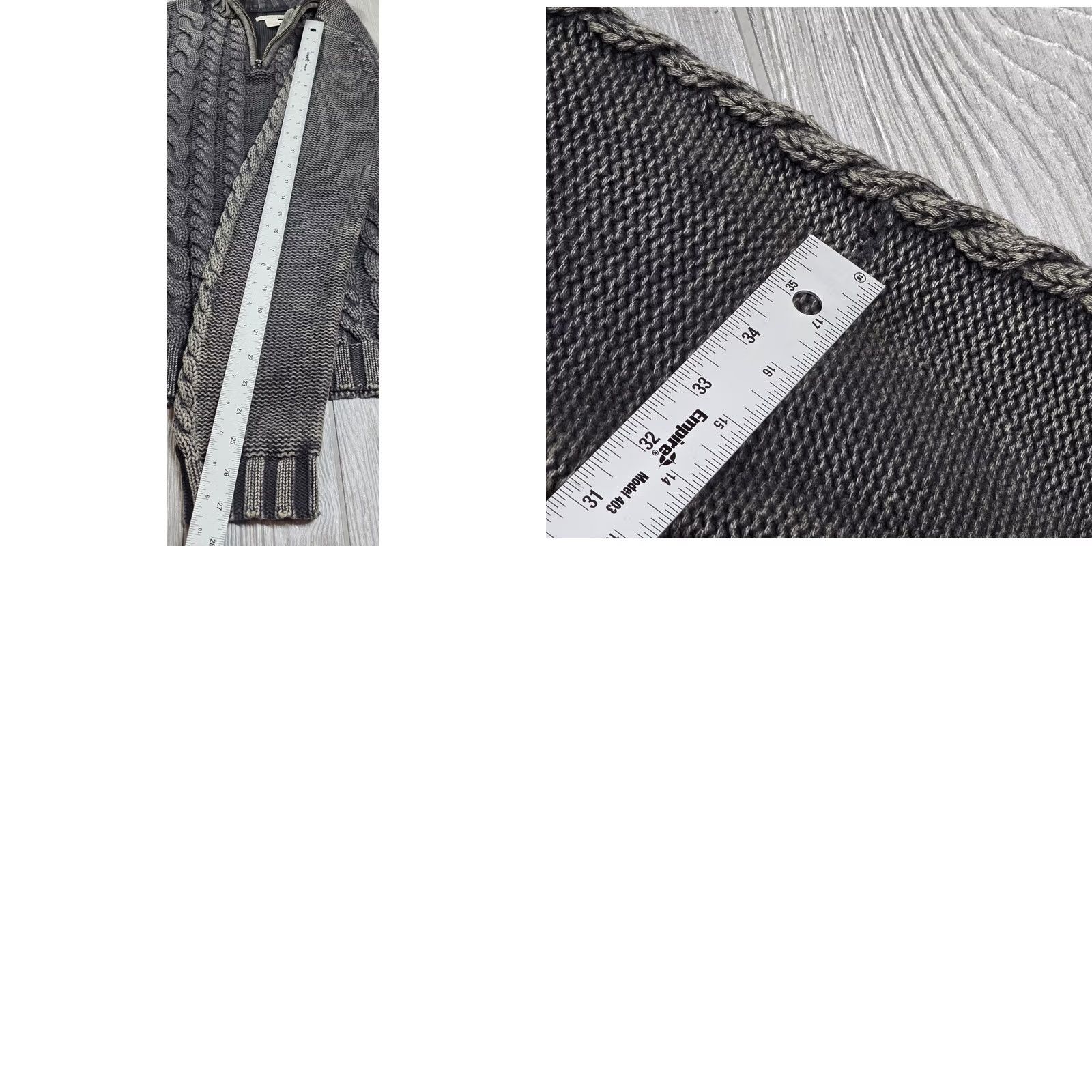 Carbon2Cobalt Carbon 2 Cobalt Sweater Men L Chunky Cable Knit Gray 1/4 Zip Mock Neck Fisherman Size US L / EU 52-54 / 3 - 9 Thumbnail