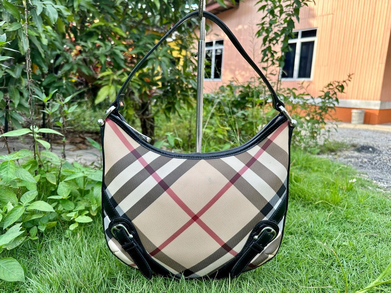 Authentic Burberry Supernova Check Larkin Shoulder Bag