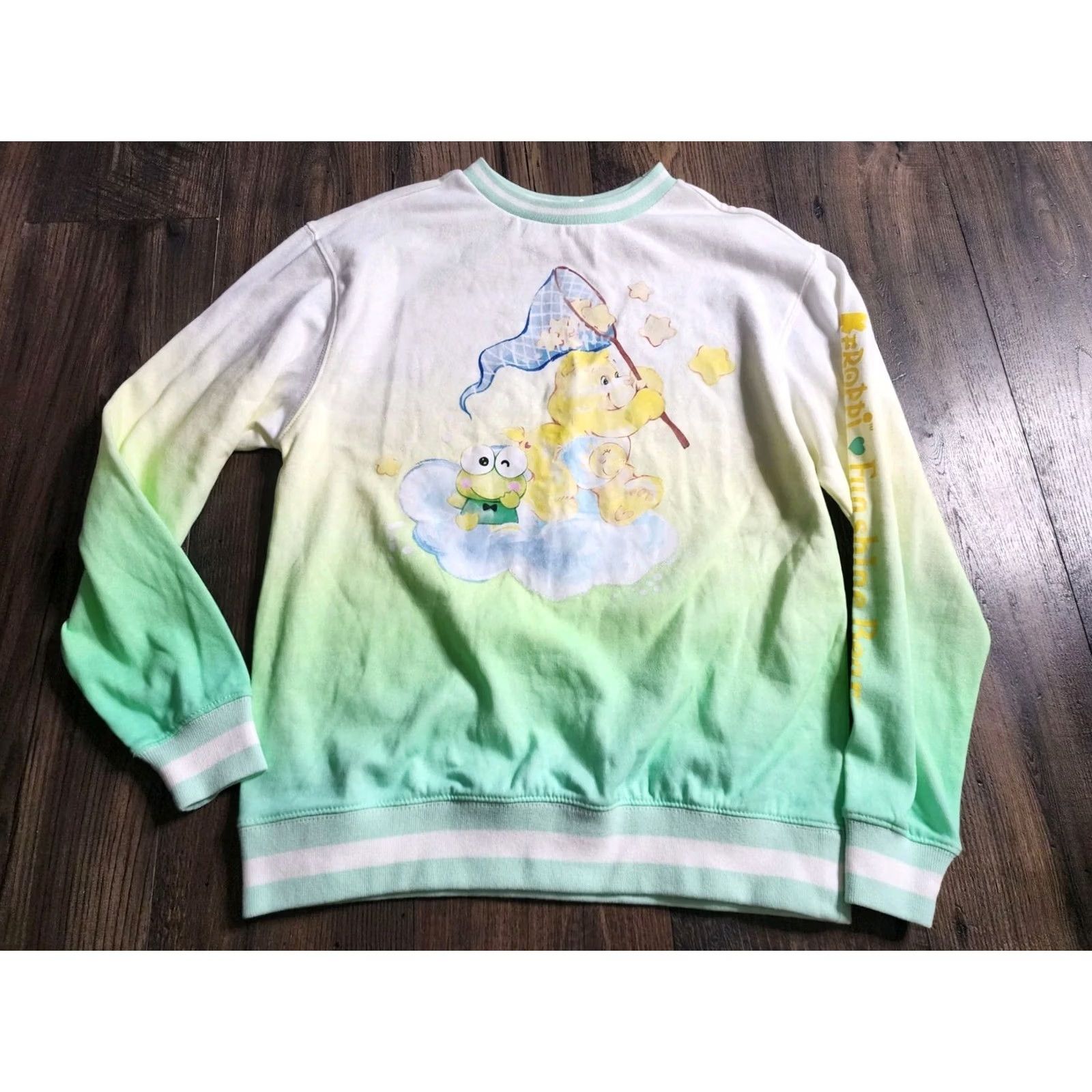 Vintage VINTAGE Hello Kitty x Care Bears Fleece Ombre Sweatshirt Crew S Green Womens Size US S / EU 44-46 / 1 - 6 Thumbnail