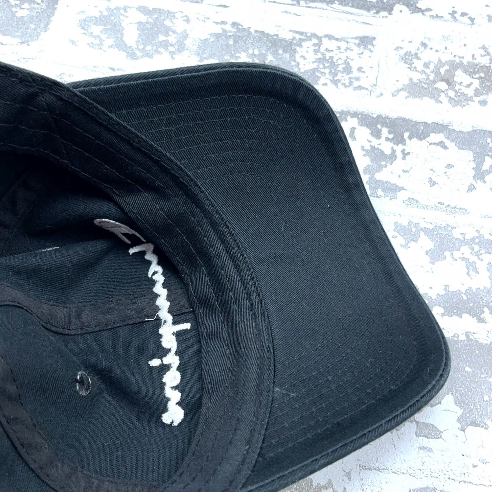 Champion Champion Hat Cap Strap Back Black White Spell Out Logo Gym Dad Baseball Adjust Size ONE SIZE - 7 Thumbnail