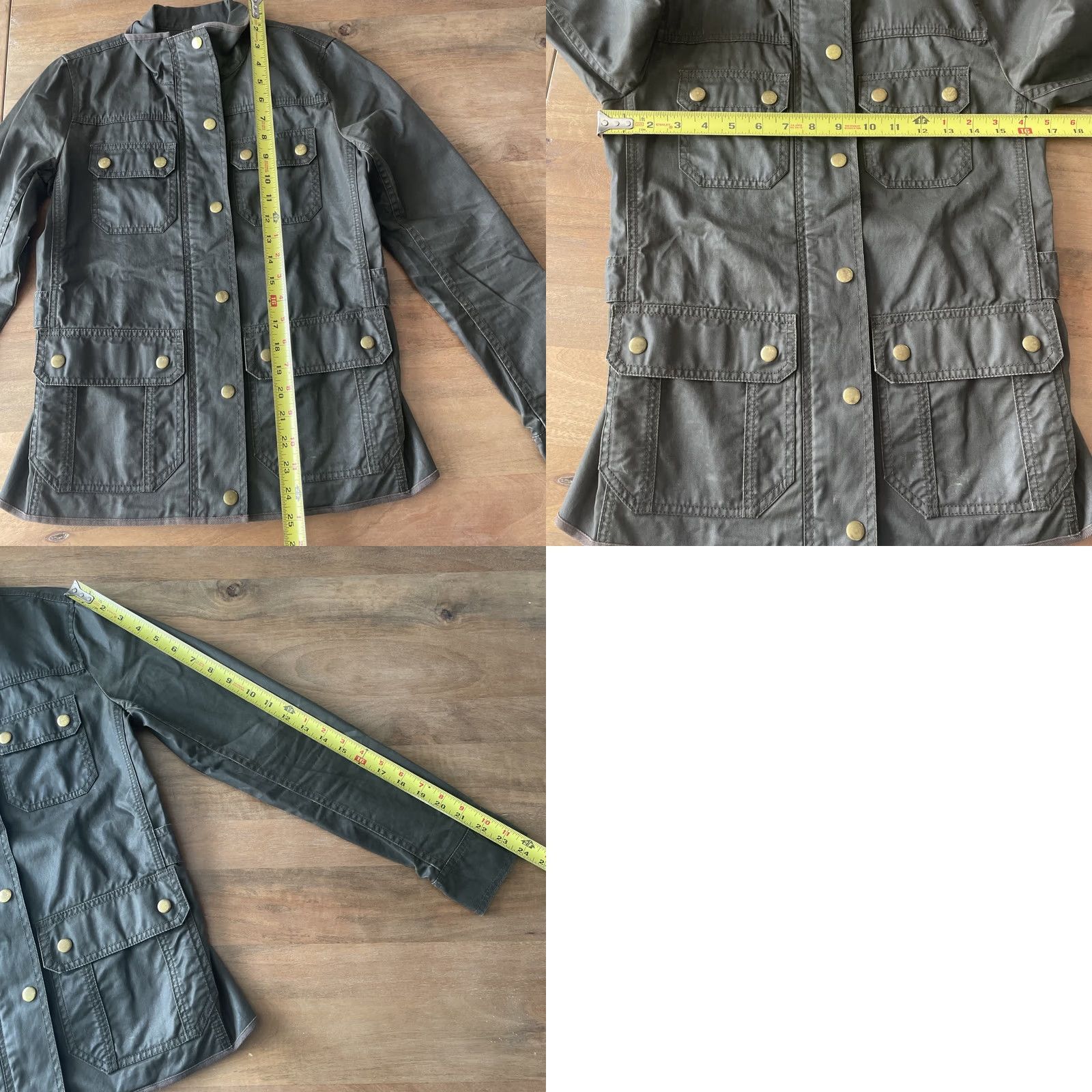 J.Crew VINTAGE J.CREW Downtown Field Jacket Womens XXS Green Waxed Canvas Full Zip Coat Size XXS / US 00 / IT 34 - 8 Thumbnail