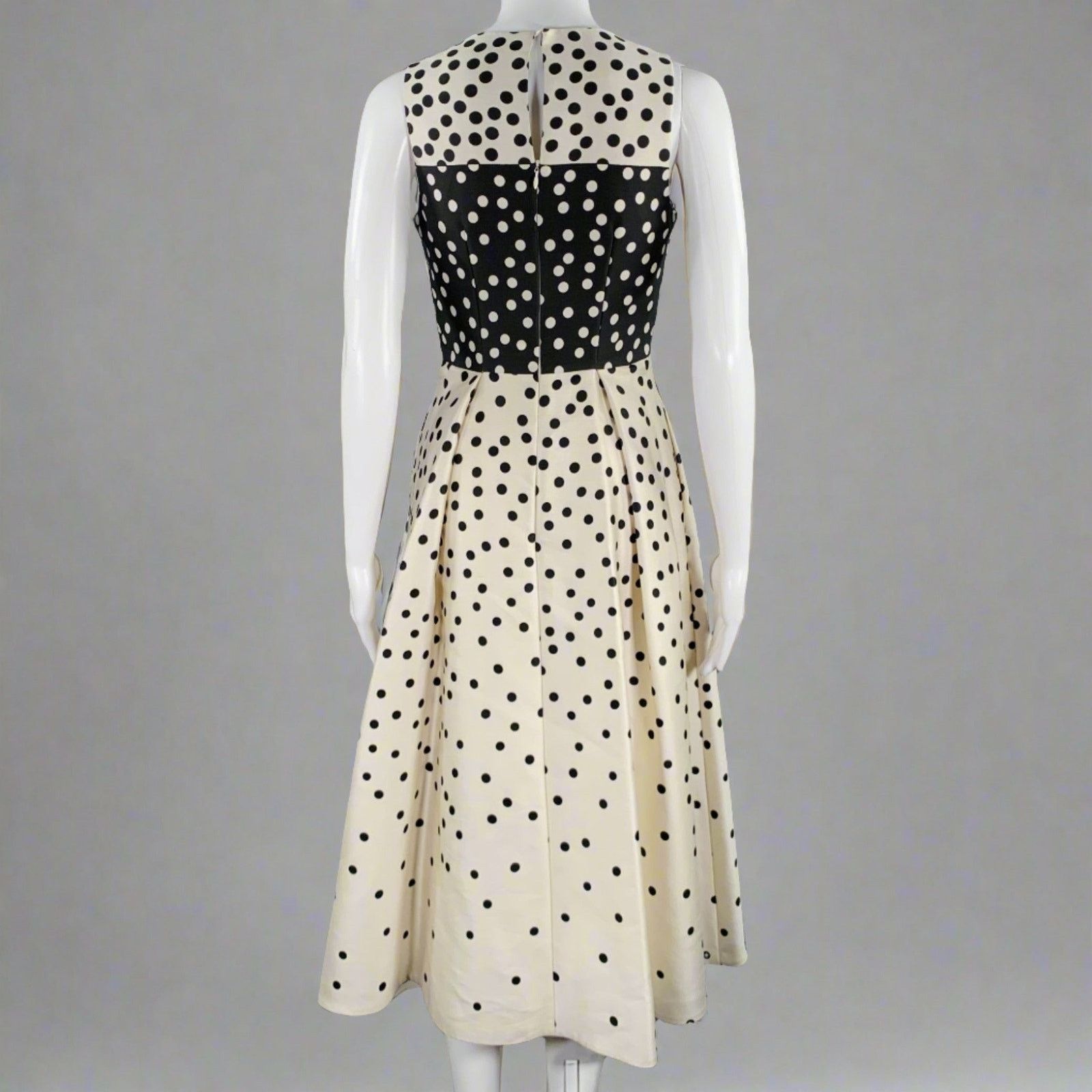 LK Bennett Size 2 Beige Black Wool Silk Polka Dot A-Line Dress Size XS / US 0-2 / IT 36-38 - 3 Thumbnail