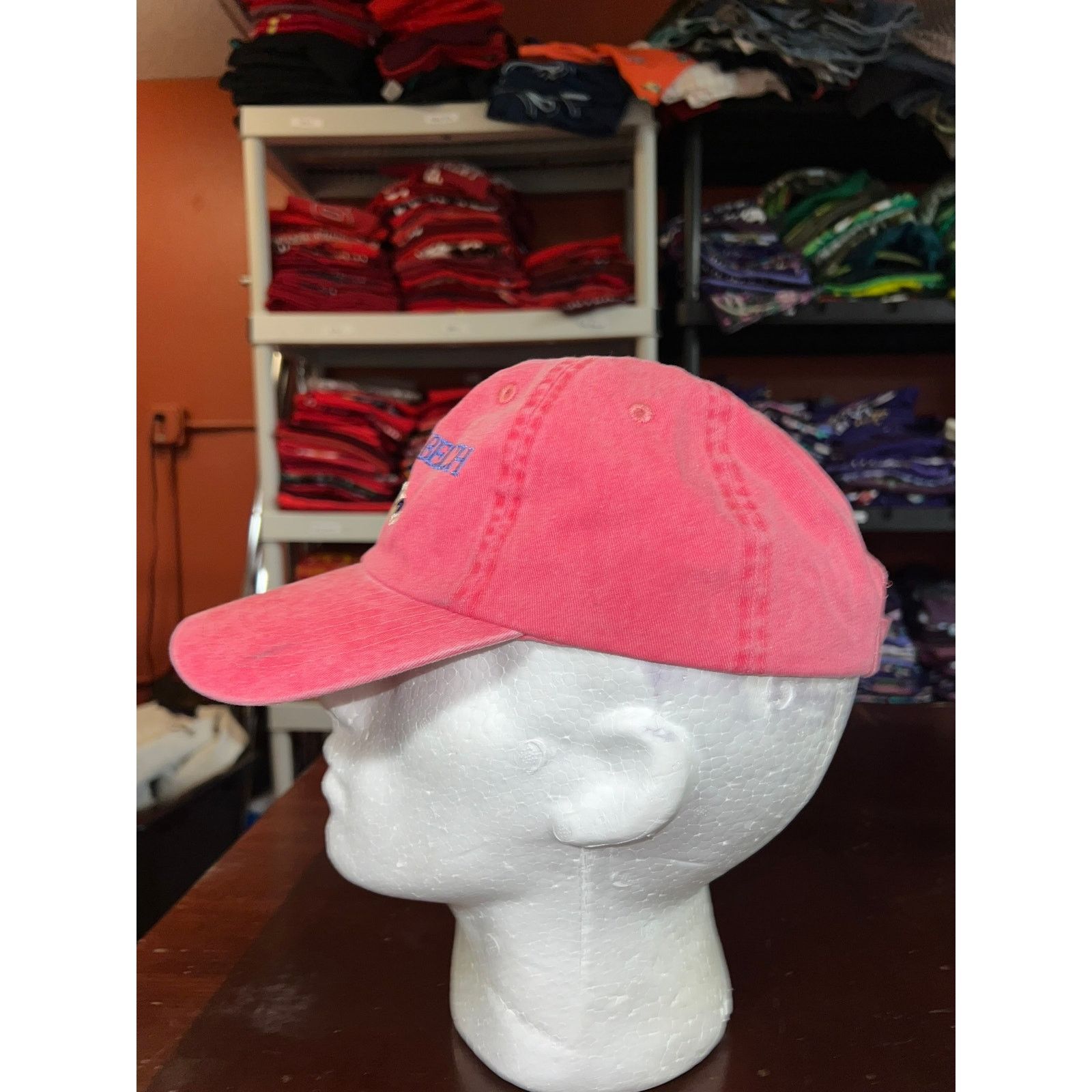 Vintage Vintage Fort Myers Beach Hat Cap Fish Pink VTG OS Stained Size ONE SIZE - 4 Thumbnail
