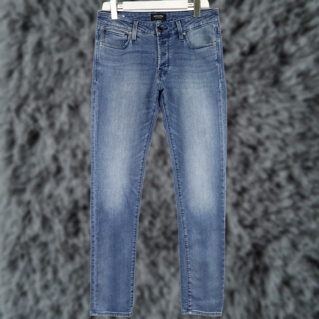Jack & Jones JACK & JONES Slim/Glenn Jeans Men's W32/L34 Blue Whiskers Button Fly Stretch Slim Jeans Mens W32/L34 Blue Whiskers Button Fly Stretch Size US 32 / EU 48 - 1 Thumbnail