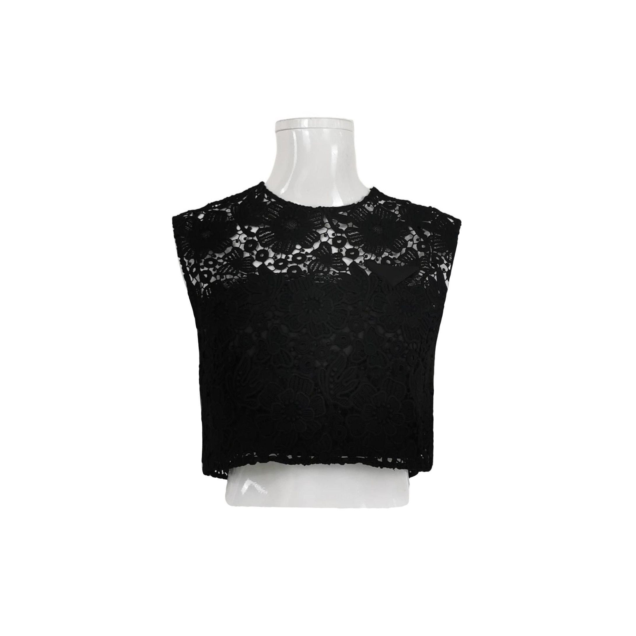 Prada Prada Silk Blend Black Round Neck Top 0089 Size XS / US 0-2 / IT 36-38 - 1 Thumbnail