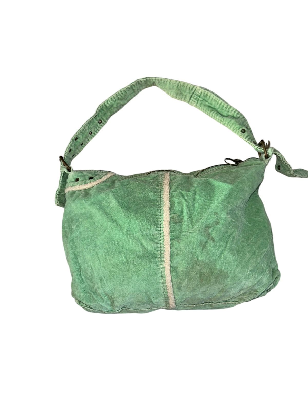 Gap × Vintage Y2K GAP Vintage Velvet Messenger Bag Green Handbag Size ONE SIZE - 4 Thumbnail