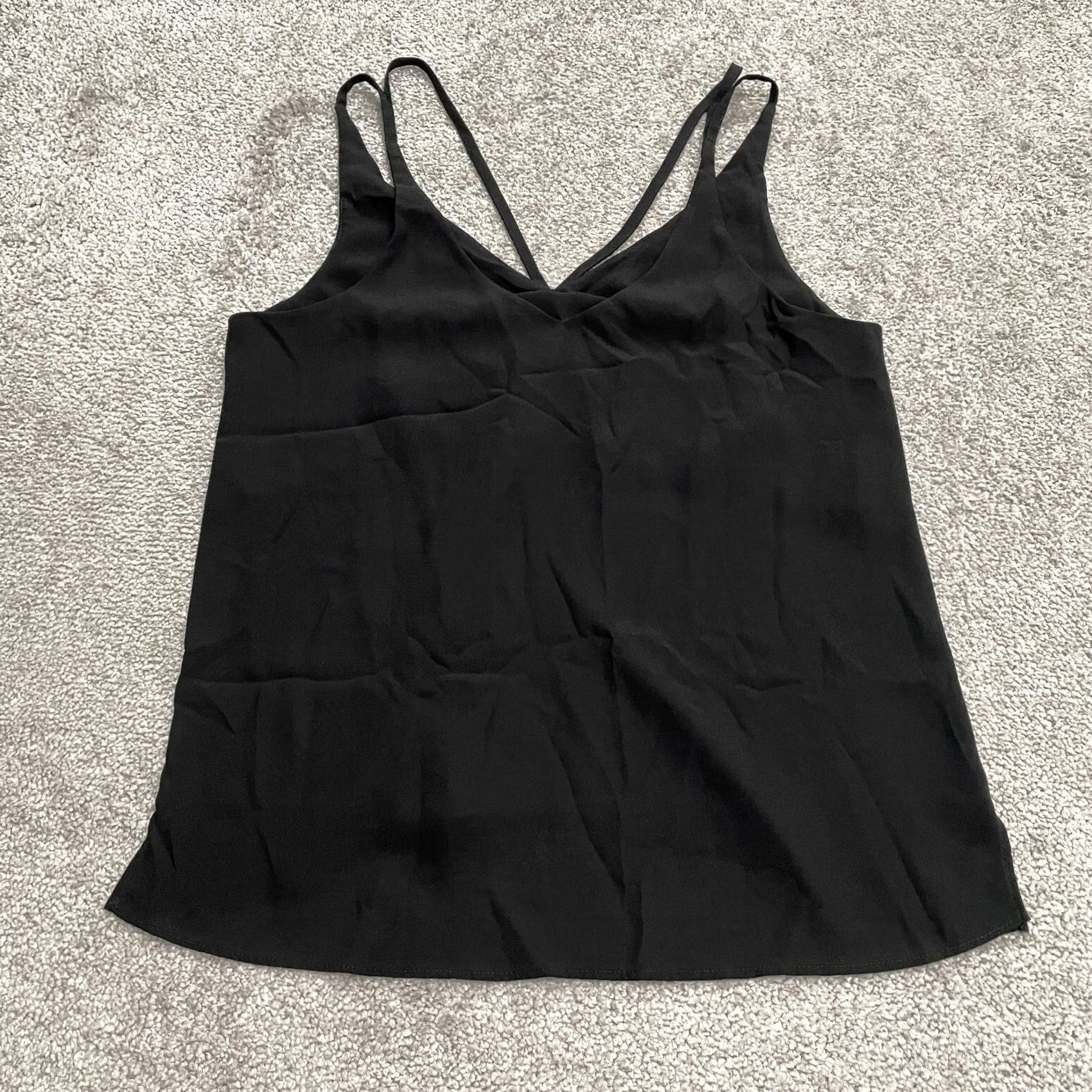 Topshop Topshop Camisole Tank Top Womens 4 Solid Black Sleeveless V-Neck Chiffon Casual Shirt Tank Mens? Size S / US 4 / IT 40 - 2 Thumbnail