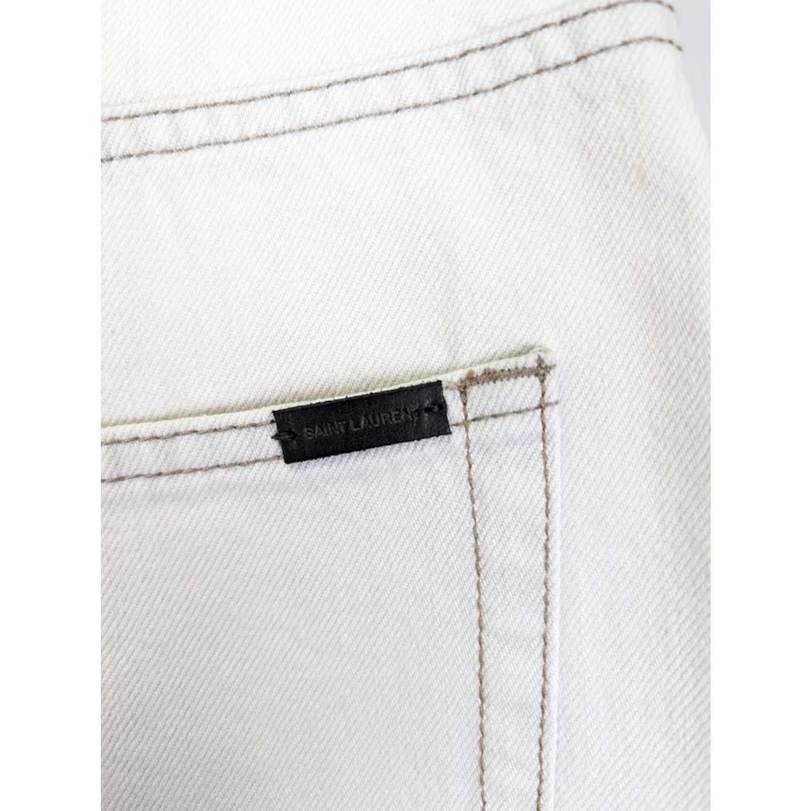 Saint Laurent Paris o1rshd1 Baggy Shorts Tigh LE in Off-White Size US 36 / EU 52 - 13 Thumbnail