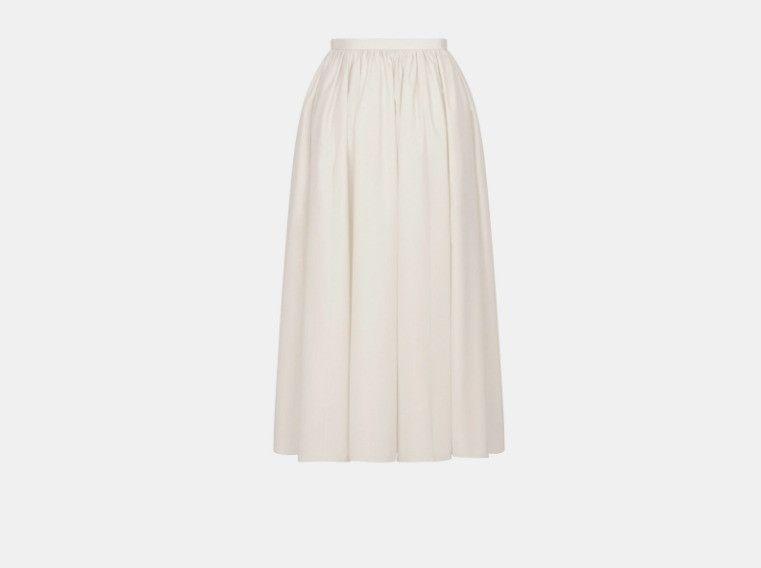 Dior o1sh3x0225 Flared Mid-Length Skirt in Ecru Size 30" / US 8 / IT 44 - 2 Thumbnail