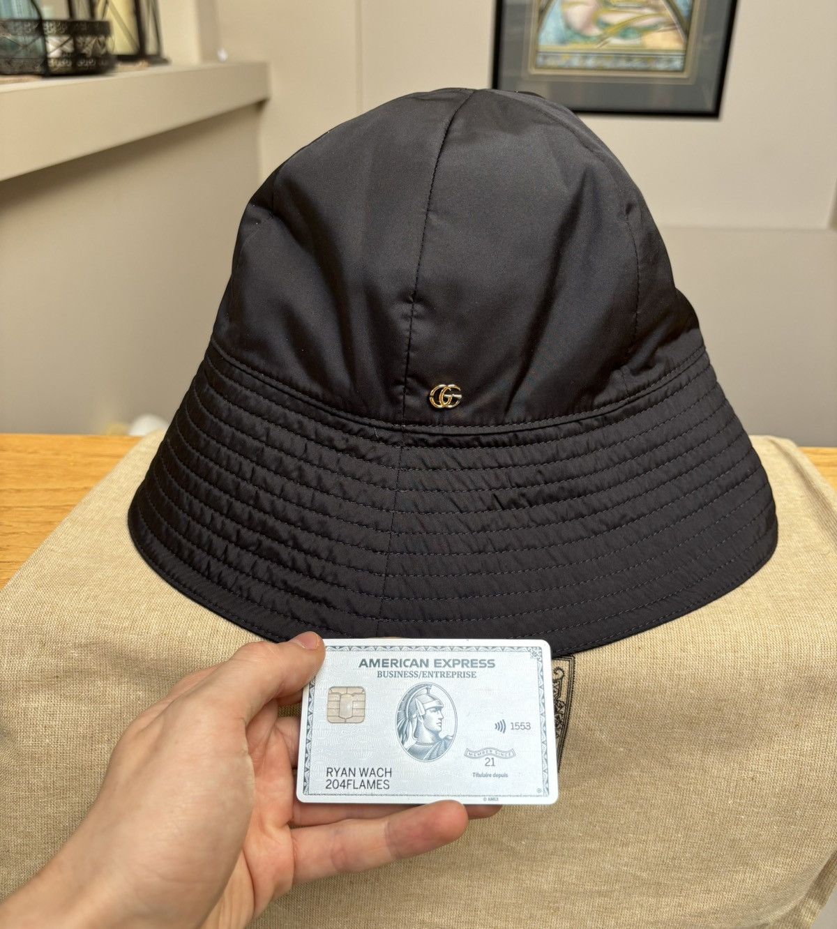 Gucci Gucci Black/Gold Logo Bucket Hat Size ONE SIZE - 3 Thumbnail
