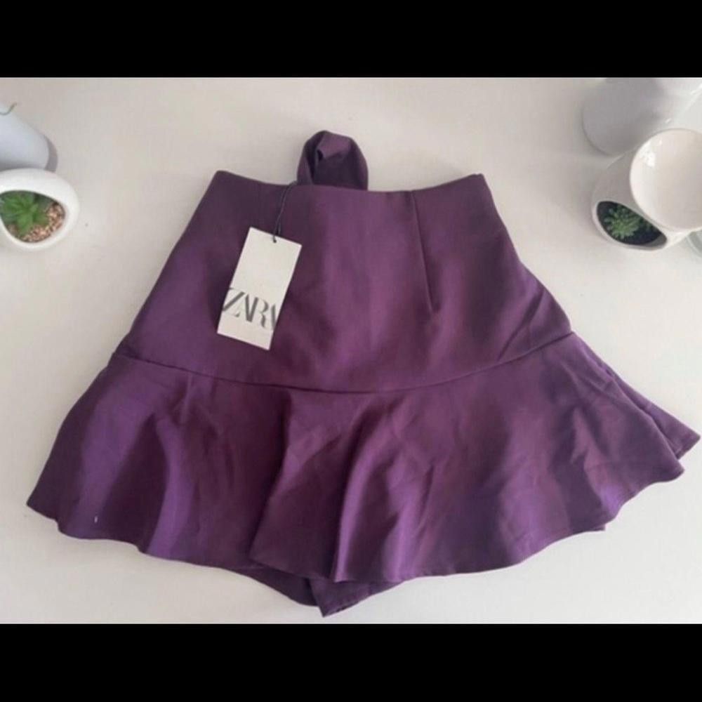 Zara Zara Dark Purple Skort with Front Bow Size 28" / US 6 / IT 42 - 2 Thumbnail