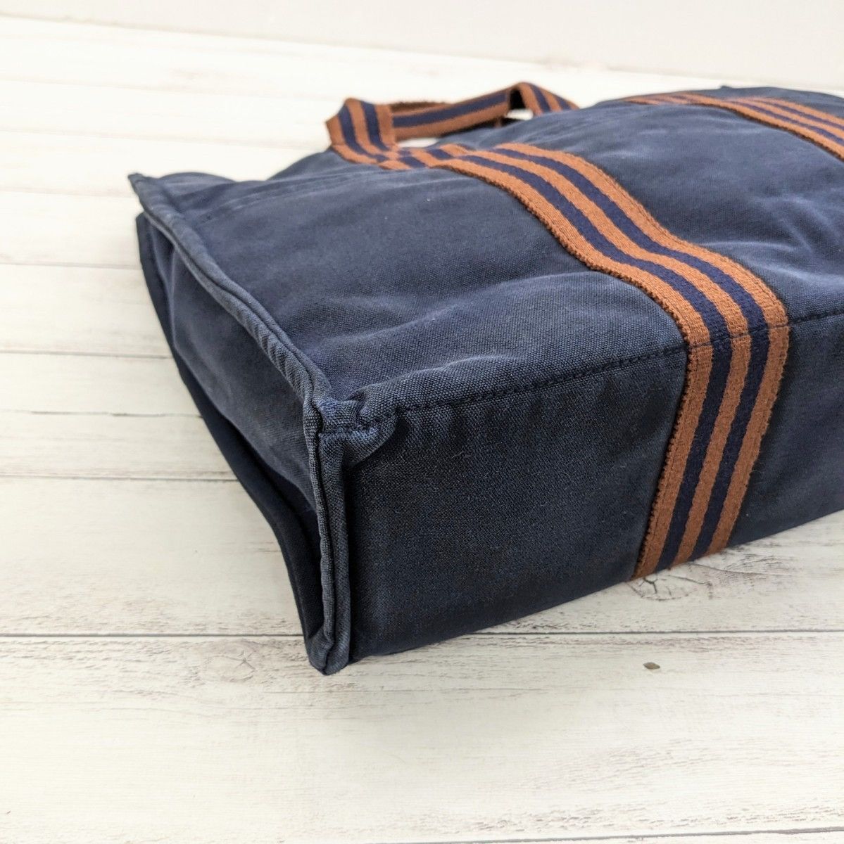 Hermes Sac cabas Hermes vintage toile bleu marine Size ONE SIZE - 5 Thumbnail