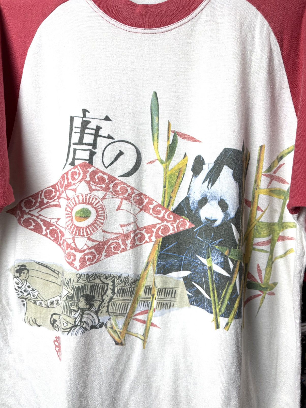Vintage Vintage Panda Bamboo Japan Hieroglyphs Art T Shirt Size US L / EU 52-54 / 3 - 2 Thumbnail